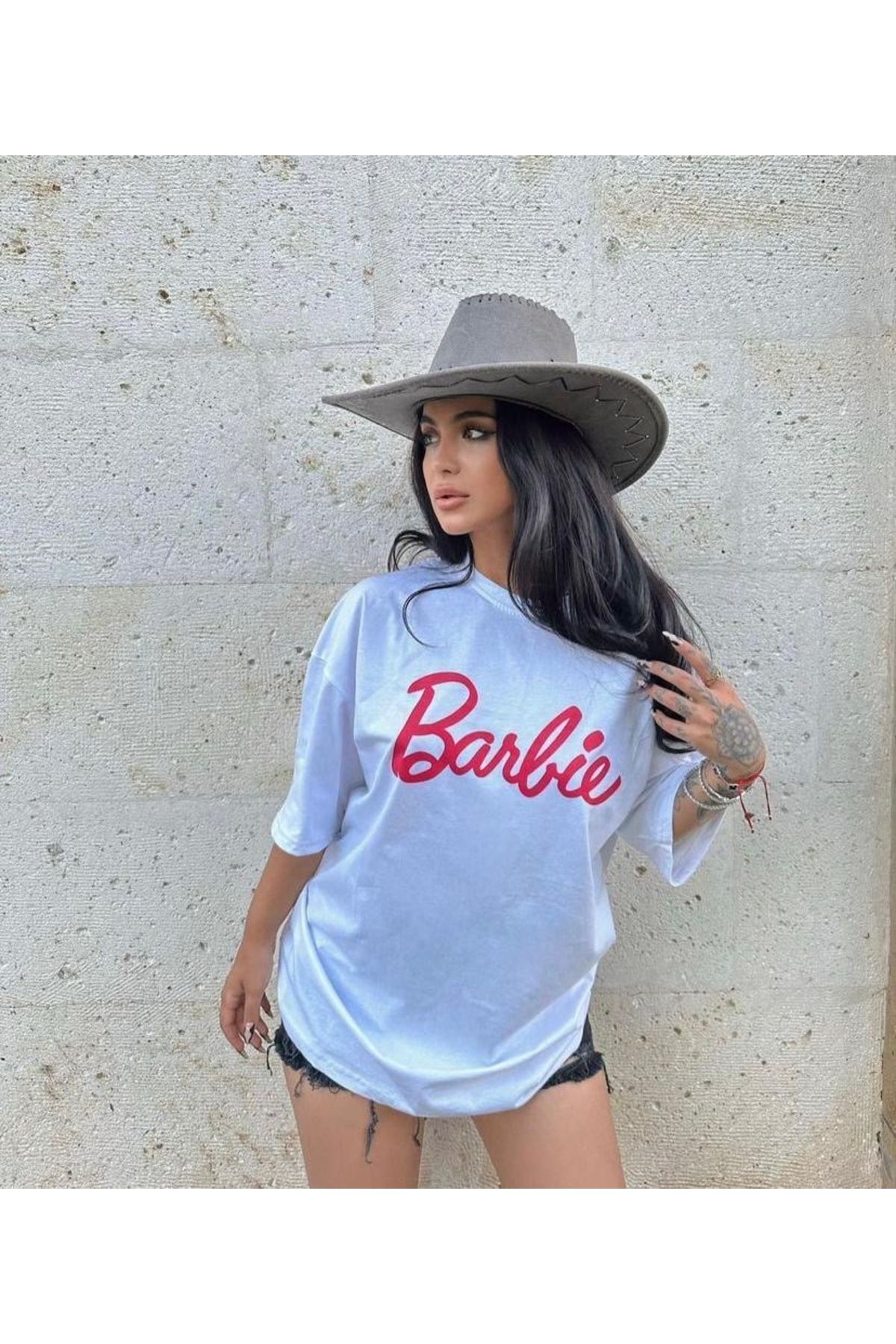 Shine Stone Kadın Baskılı Rahat Kalıp Tshirt