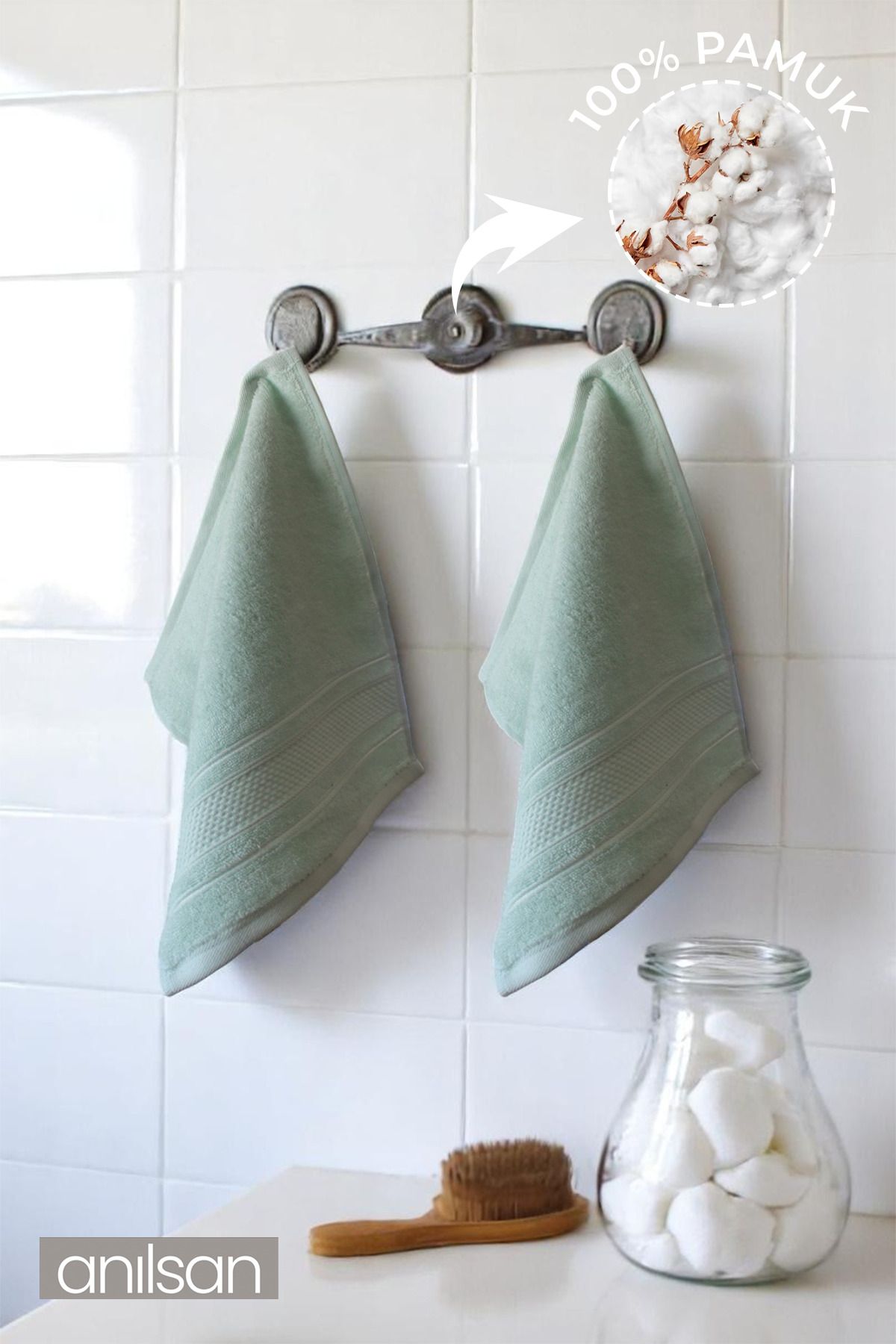 Anılsan 2'li Tera Mini Havlu 30x35 cm – Banyo Mutfak, Bebek Yüz El Havlusu