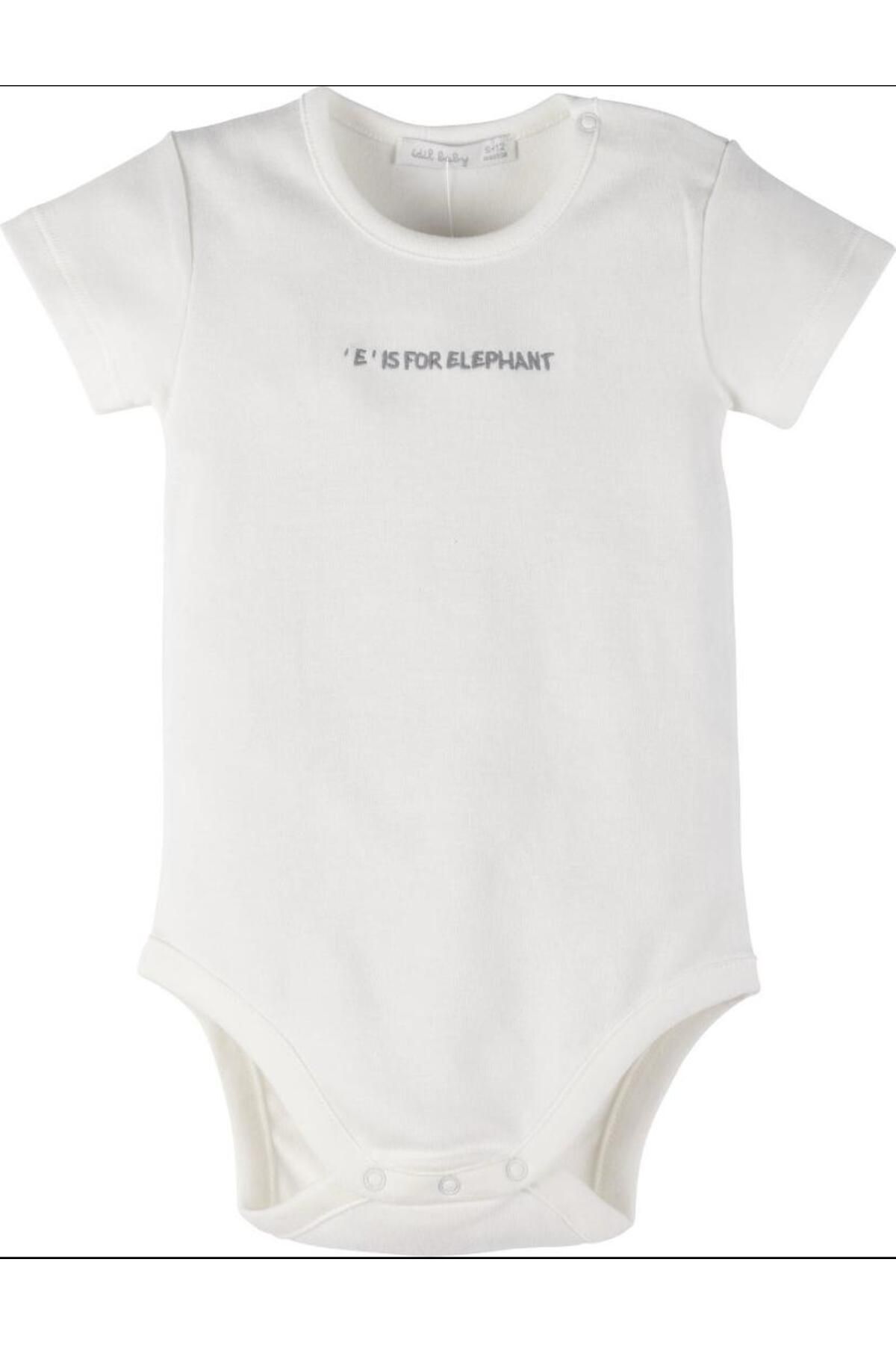 İdilbaby&Mamino İDİLBABY&MAMİNO krem bebek kısa kol çıtçıtlı body