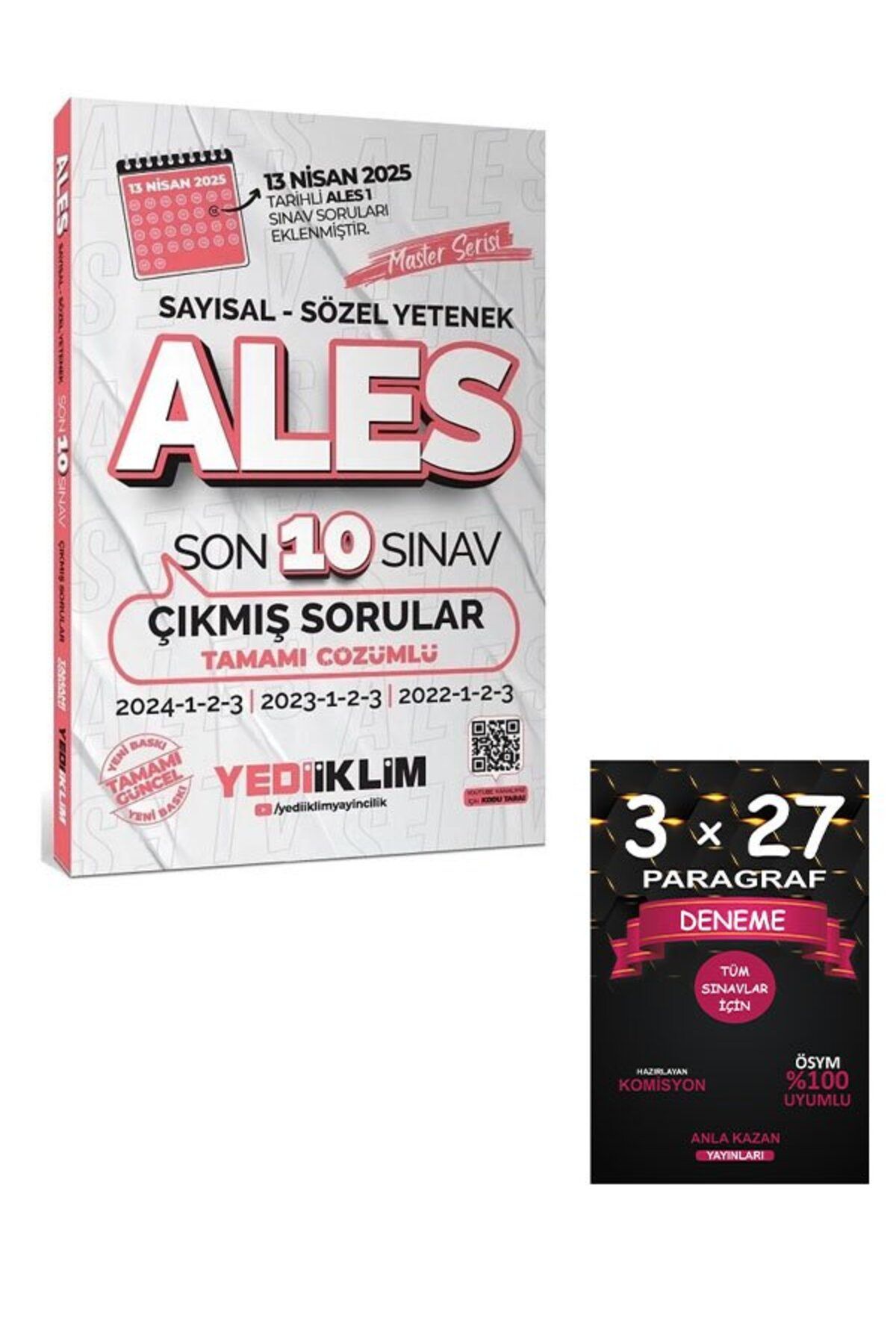 Anla Kazan Yayınları Yediiklim ALES Master Çıkmış Sorular Son 10 Sınav Çözümlü+AnlaKAzan PAragraf