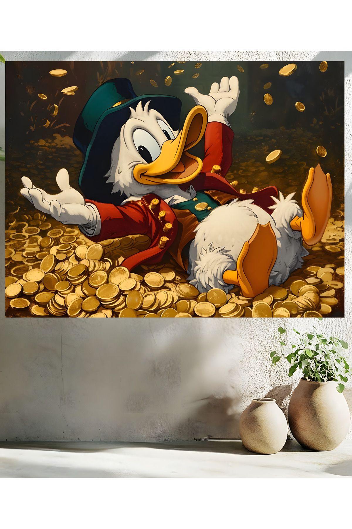Levhane Donald Duck Metal Tablo - 1 mm Alüminyum - UltraHD Baskı 30x40 cm