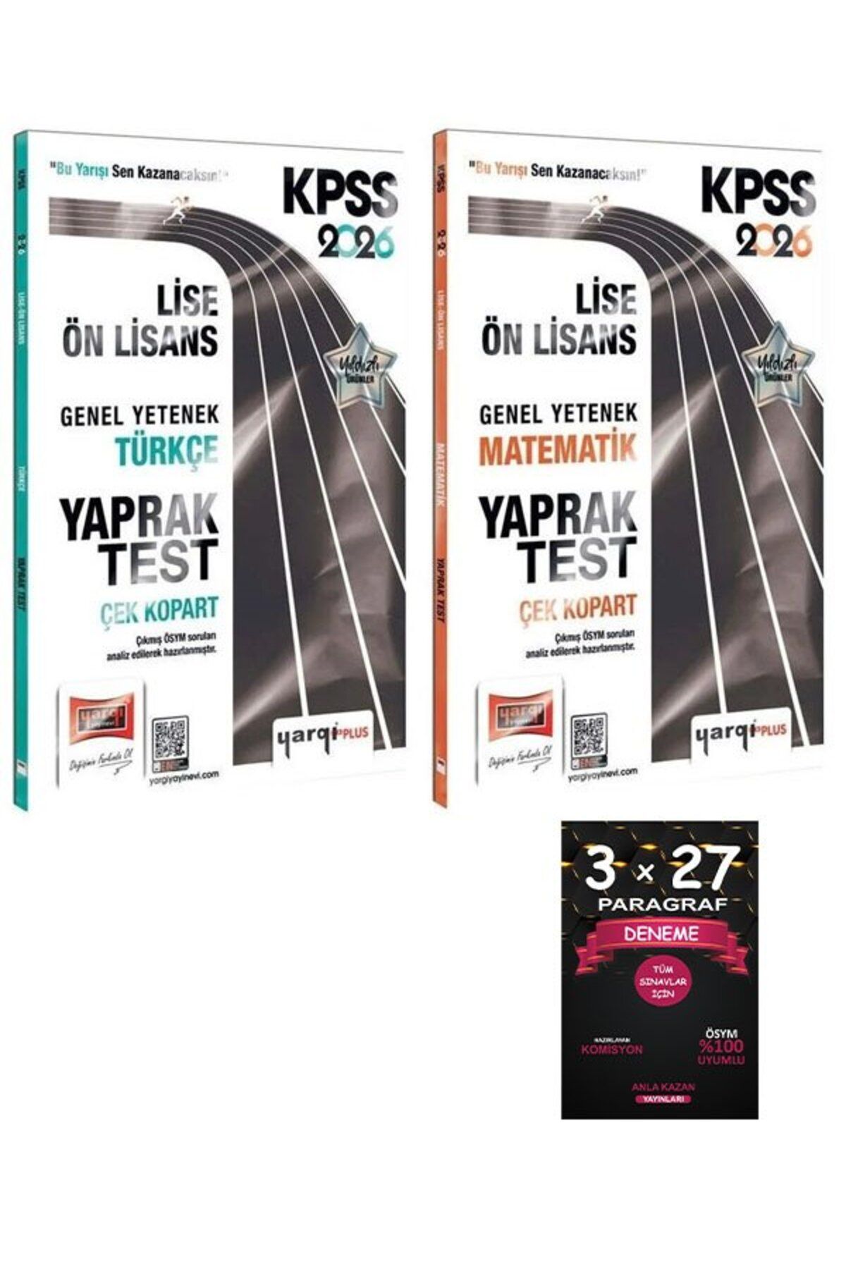 Anla Kazan Yayınları Yargı 2026 KPSS Lise Ön Lisans Türkçe + Matematik Yaprak Test 2 li Set+AnlaKazan Paragraf