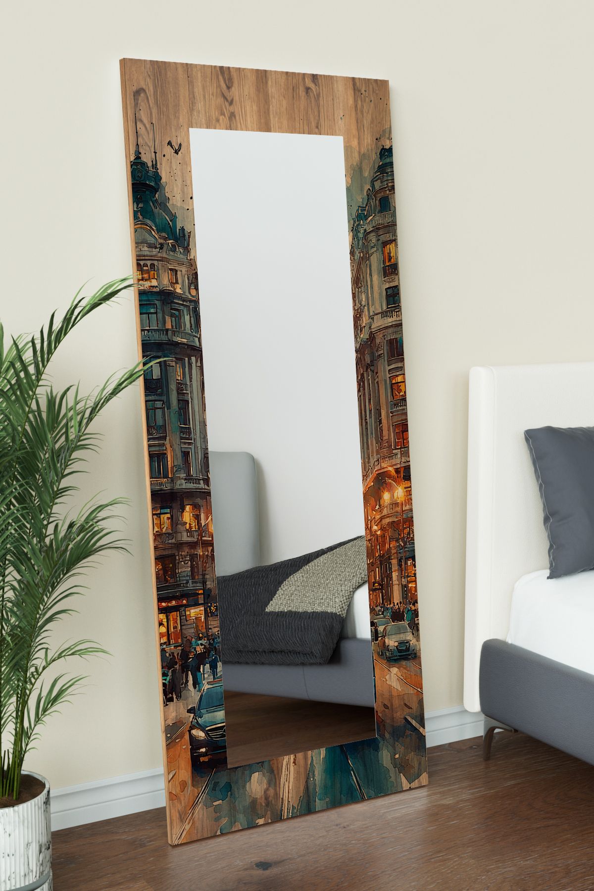 Hediyeler Kapında City Lights Dekoratif Boy Aynası 150x60 cm