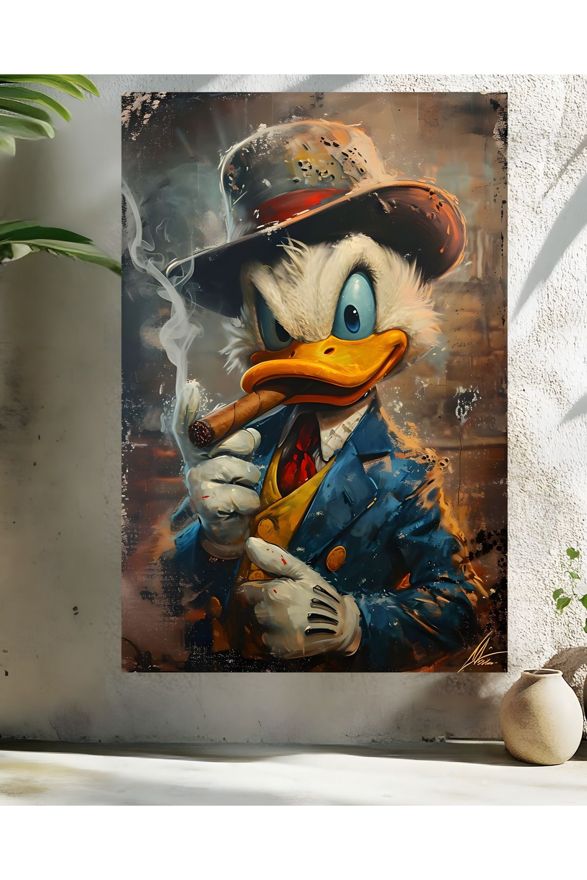 Levhane Donald Duck Metal Tablo - 1 mm Alüminyum - UltraHD Baskı 30x40 cm