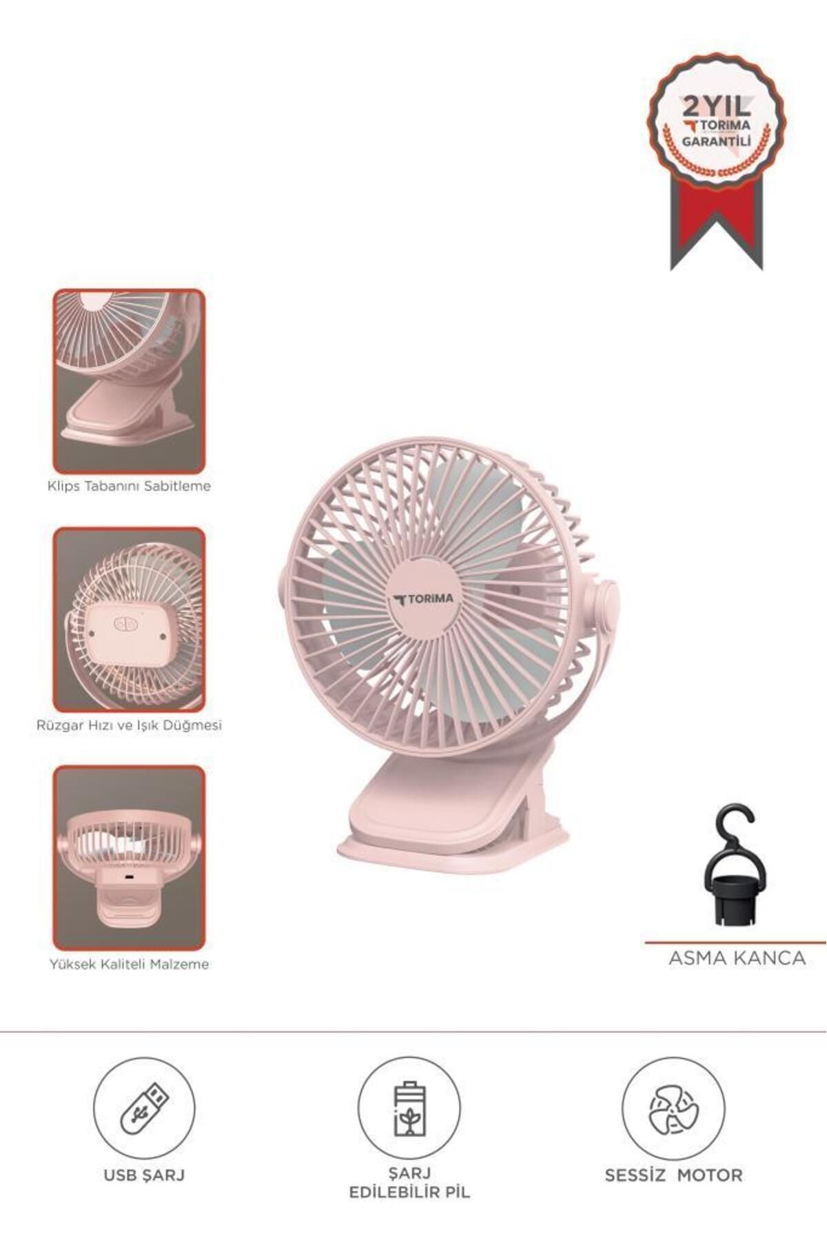 Torima F-15 Pembe Mini Fan Vantilatör