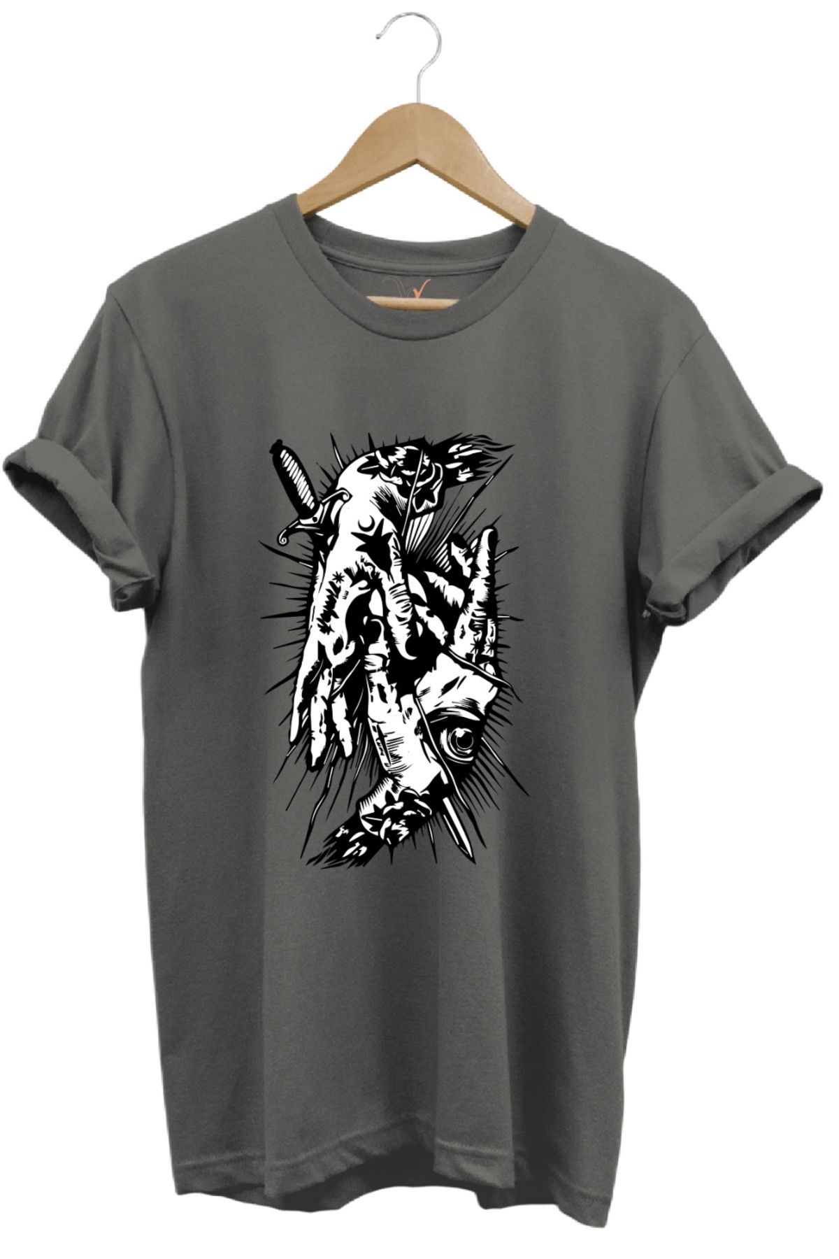 onsrawear Sanatsal Çizimli Unisex T-shirt Özgün Tasarım %100 Pamuk