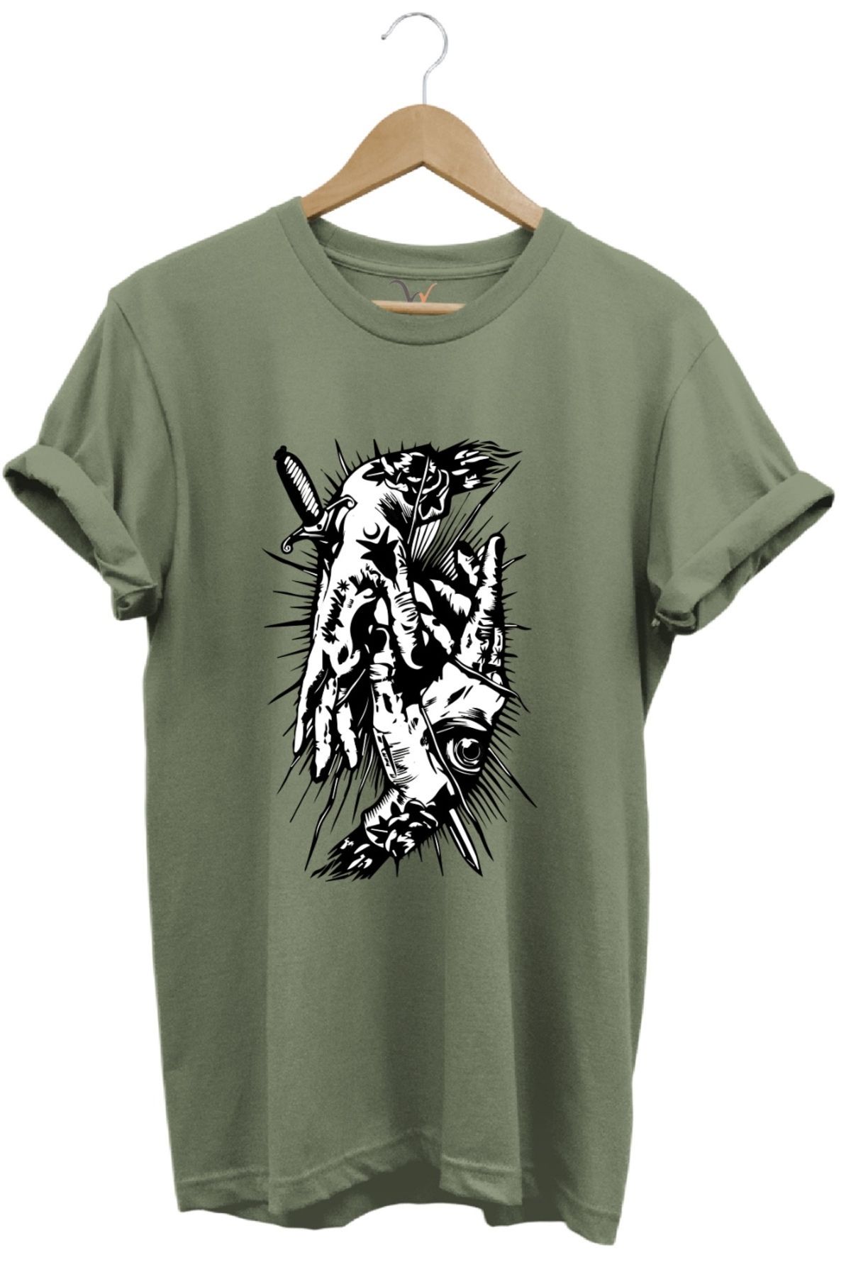 onsrawear Sanatsal Çizimli Unisex T-shirt Özgün Tasarım %100 Pamuk