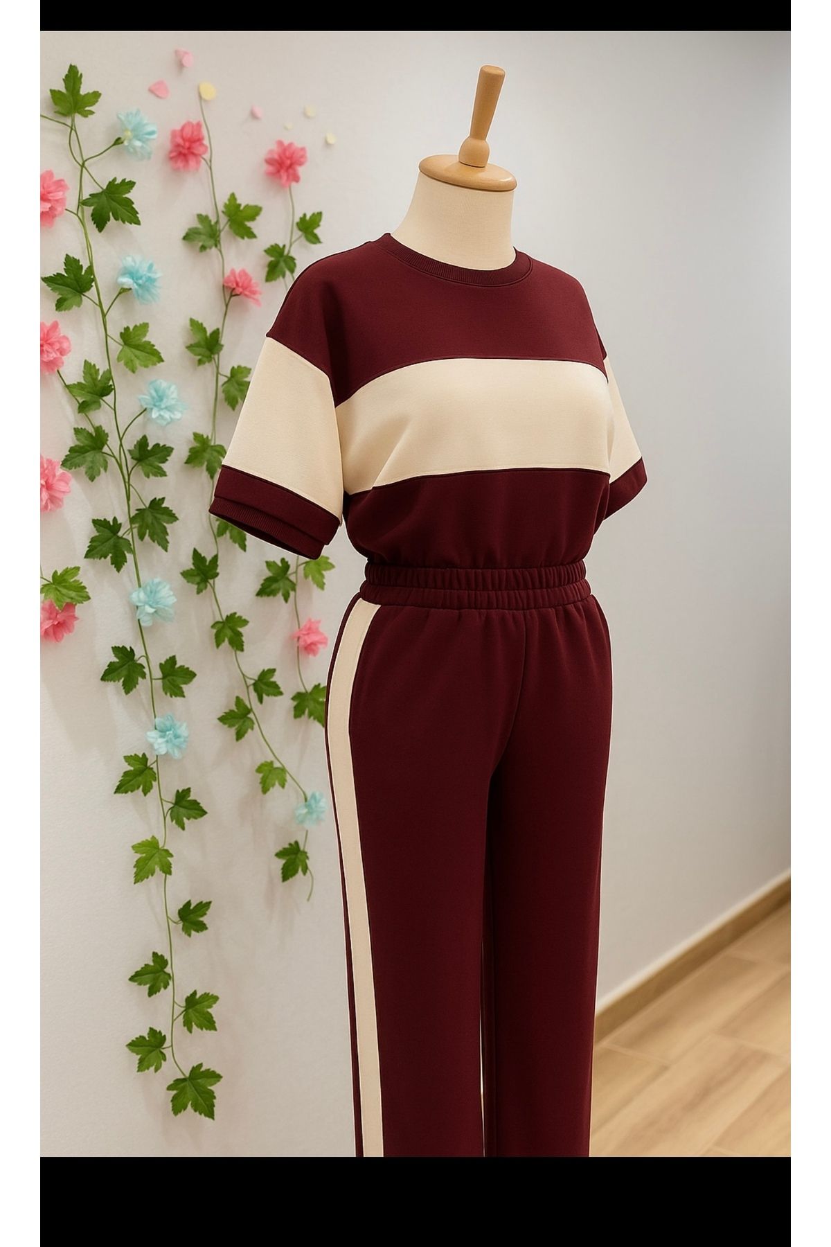 Butik Çizgili iki renk takım