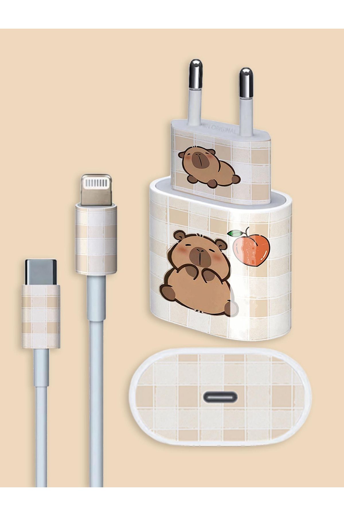 BALCI HEDİYELİK Capybara Şarj Adaptör Sticker Seti
