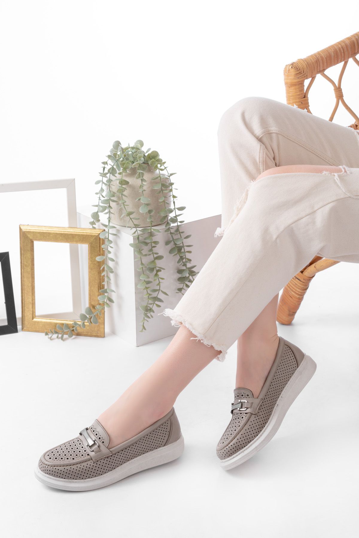 Dericalle shoes Hakiki deri kadın yazlık ayakkabı