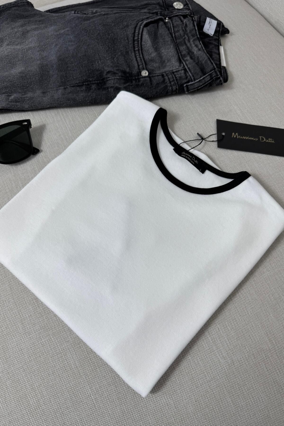 Butik Gardrop Marka Muadil Yakası Biye Detaylı Bluz Beyaz