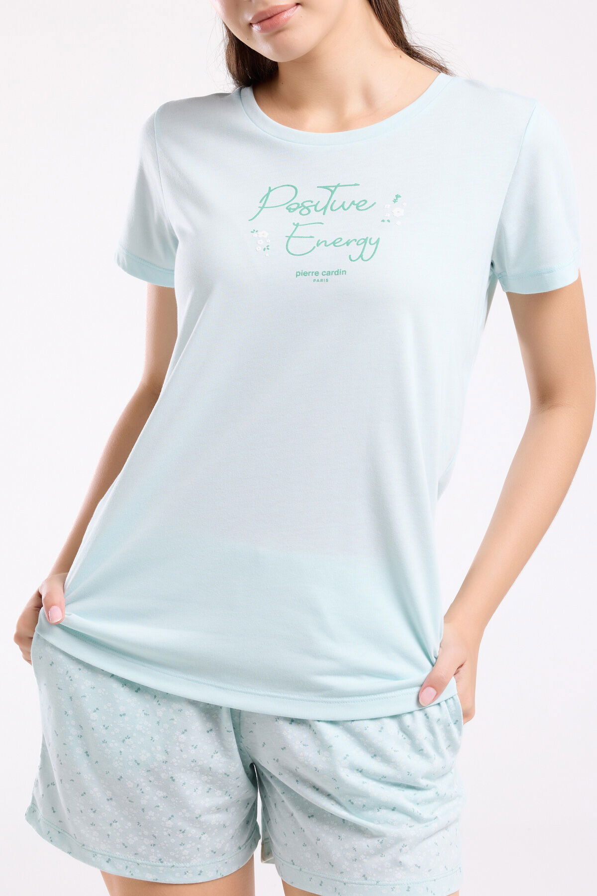 ست پیژامه و لباس خواب زنانه Yazı Karekterli / Motto آستین کوتاه | پیر کاردین Pierre Cardin PC-8988-CAG - تصویر 2