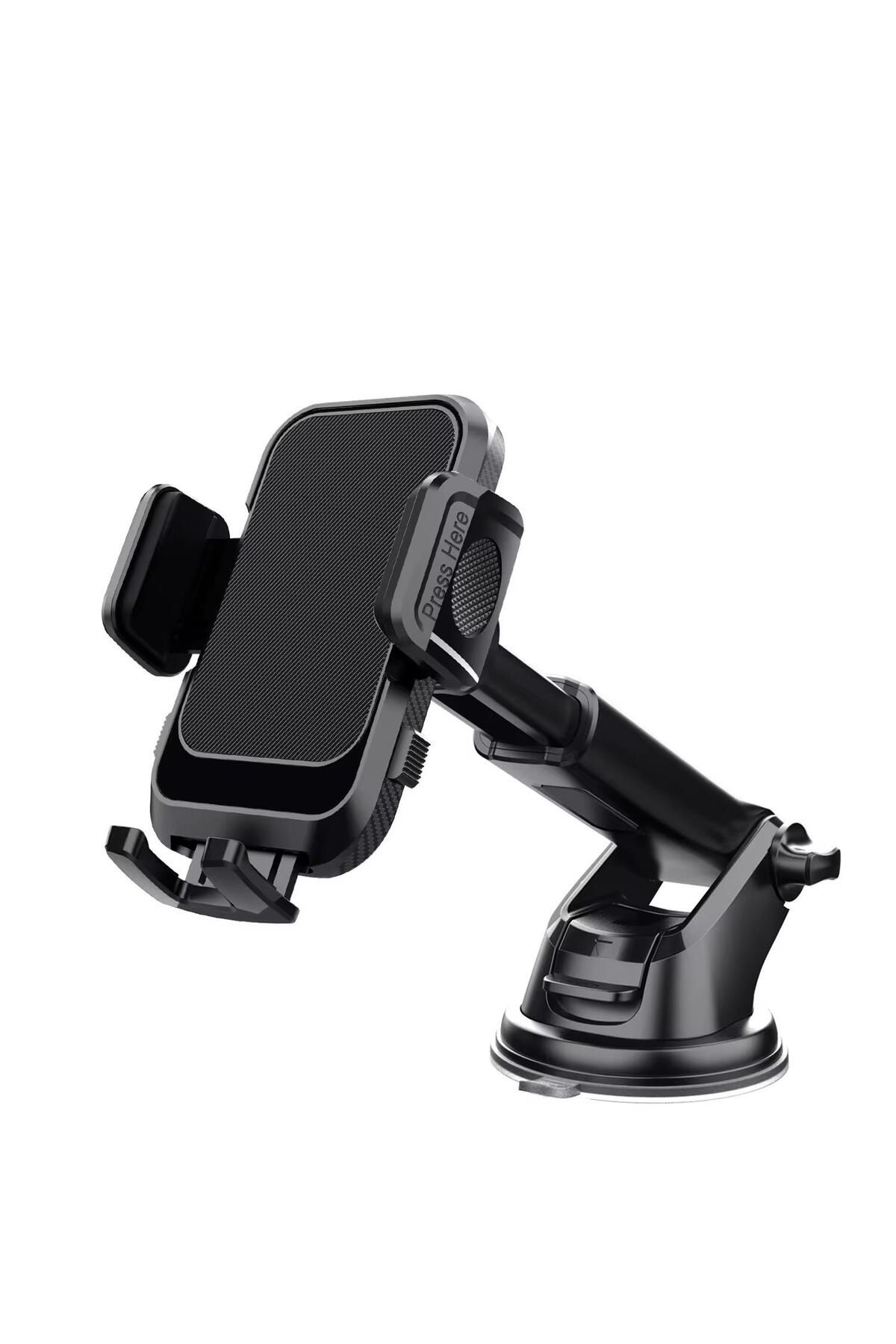Enshall Yeni 360 derece Dönebilen ACL Model Vantuzlu Ayarlanabilir Uzatılabilir Araç İçi Telefon Tutucu