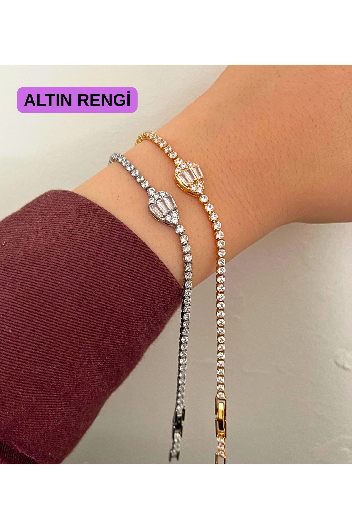 Çelik Antialerjik Oval Taşlı Suyolu Bileklik