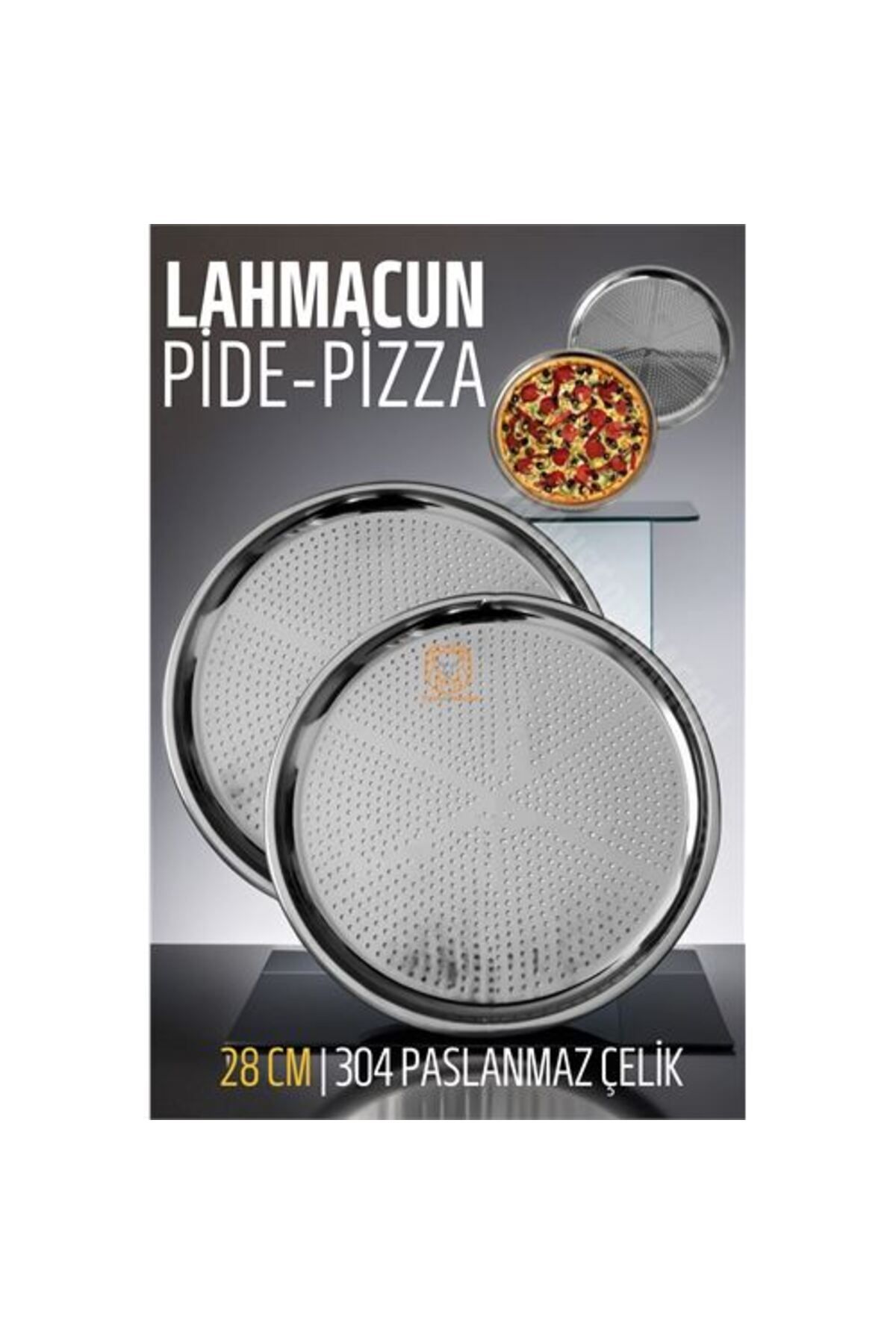 Skygo ModaCar Lahmacun Pizza Pide Pişirme Tepsisi 28 CM 2 li SET