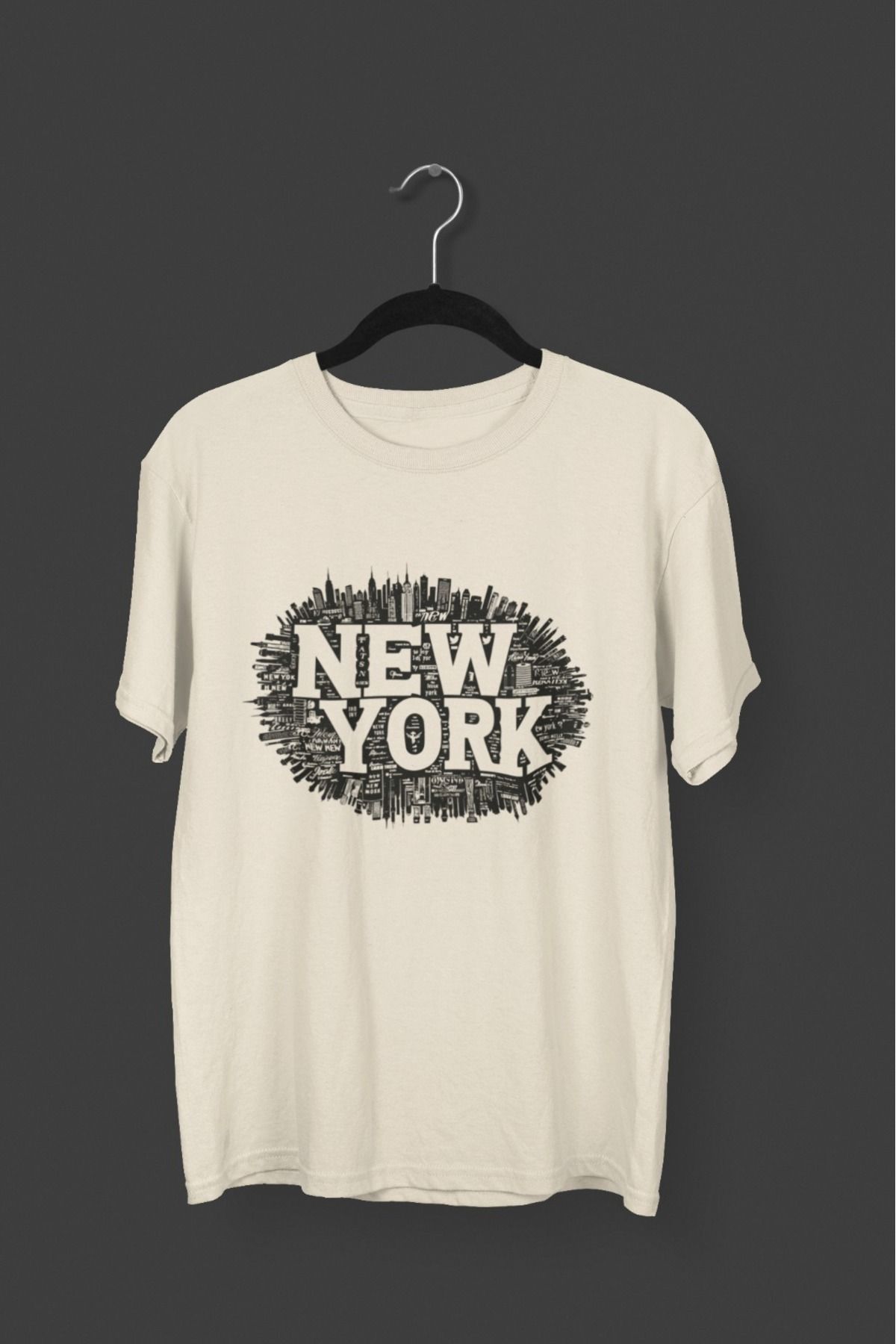 Butik ERKEK/KADIN -NEW YORK- TRANSFER BASKILI YUVARLAK YAKA KISA KOL TİŞÖRT