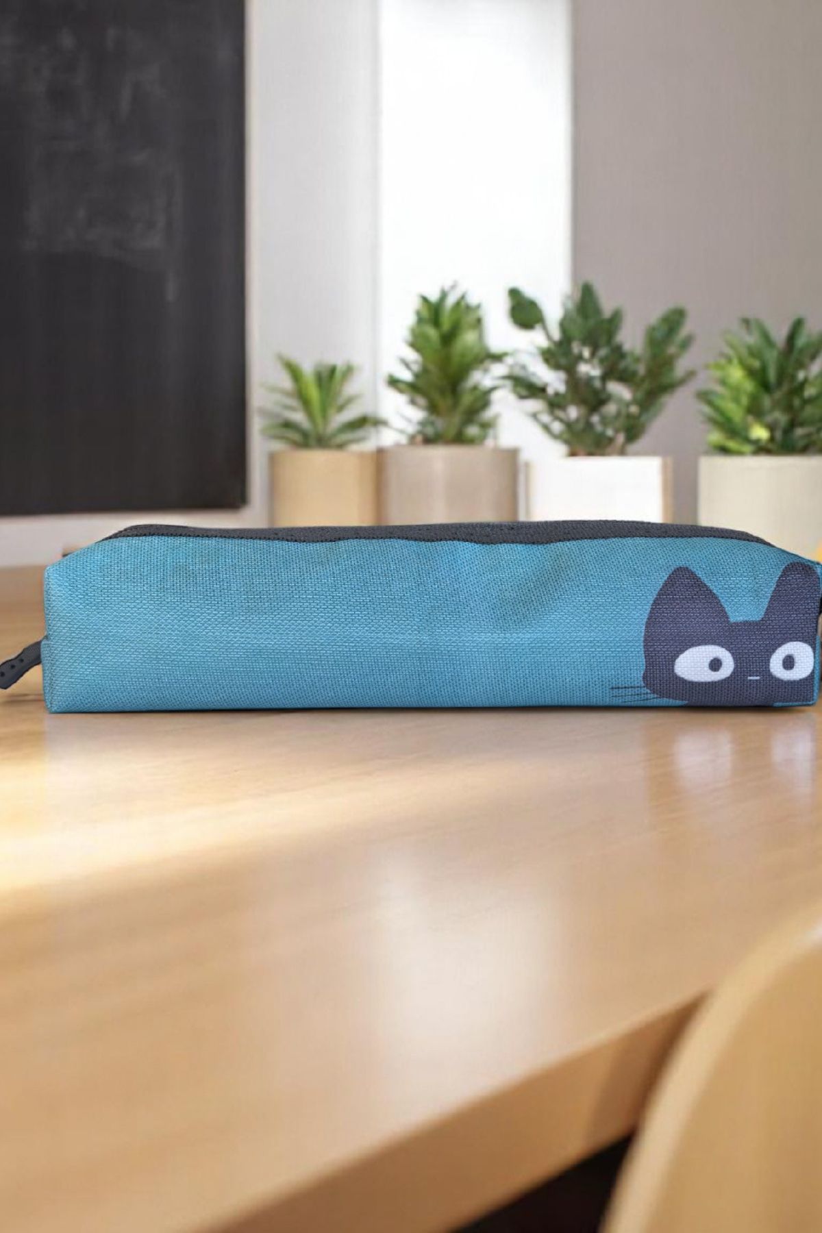 DUCS Kedi Desenli Kalemlik Kalem Kutusu Cüzdan Makyaj Çantası - MK265