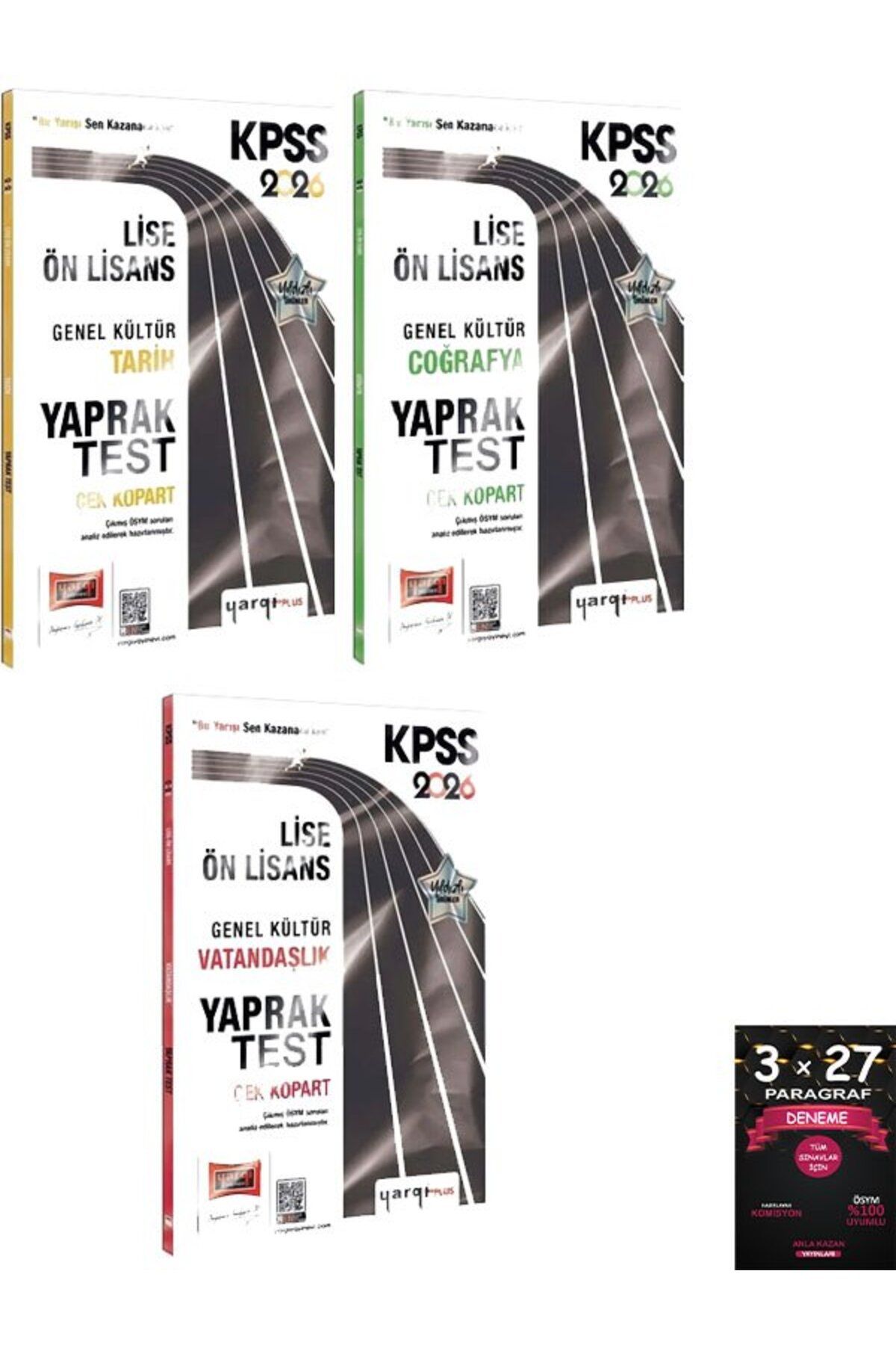 Anla Kazan Yayınları Yargı KPSS Lise Ön Lisans Tarih + Coğrafya + Vatandaşlık Yaprak Test 3 lü Set