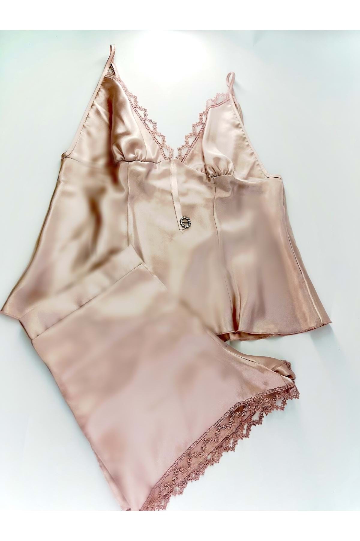 HOTFLİRT Şortlu Takım Gecelik 3993 PUDRA