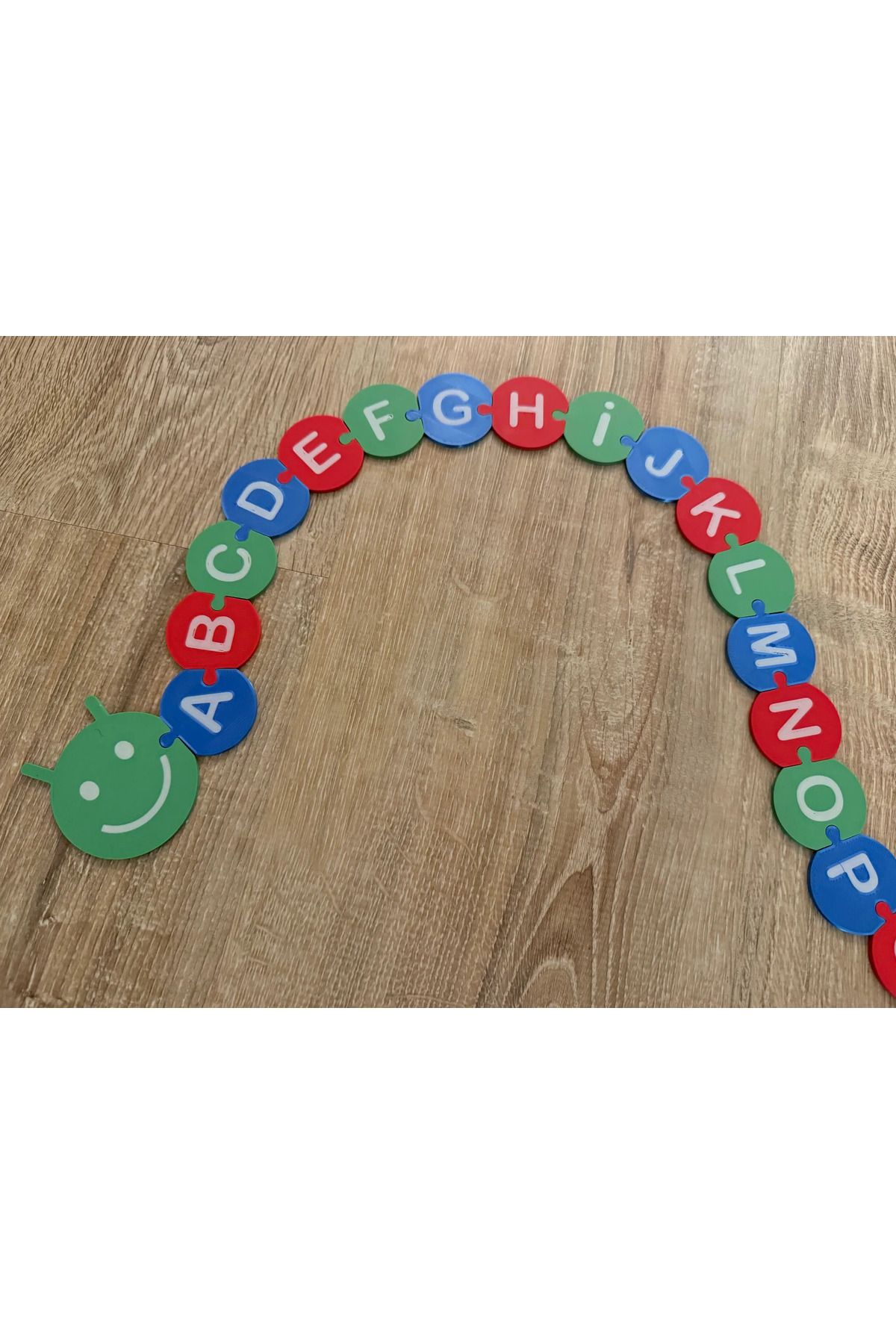 üç boyutlu haller Çok Renkli Saklama Kutulu Eğitici Puzzle İngilizce Alfabe Tırtılı