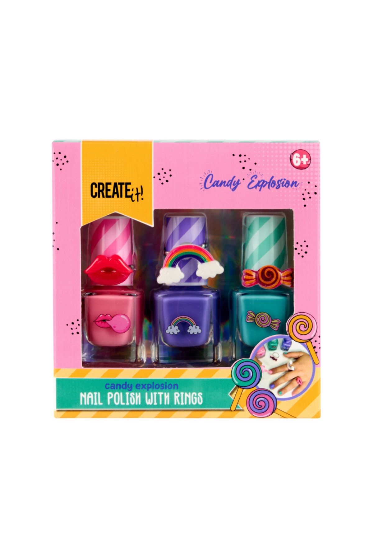 Create It Oje ve Yüzük Seti - Gökkuşağı - Candy Explosion