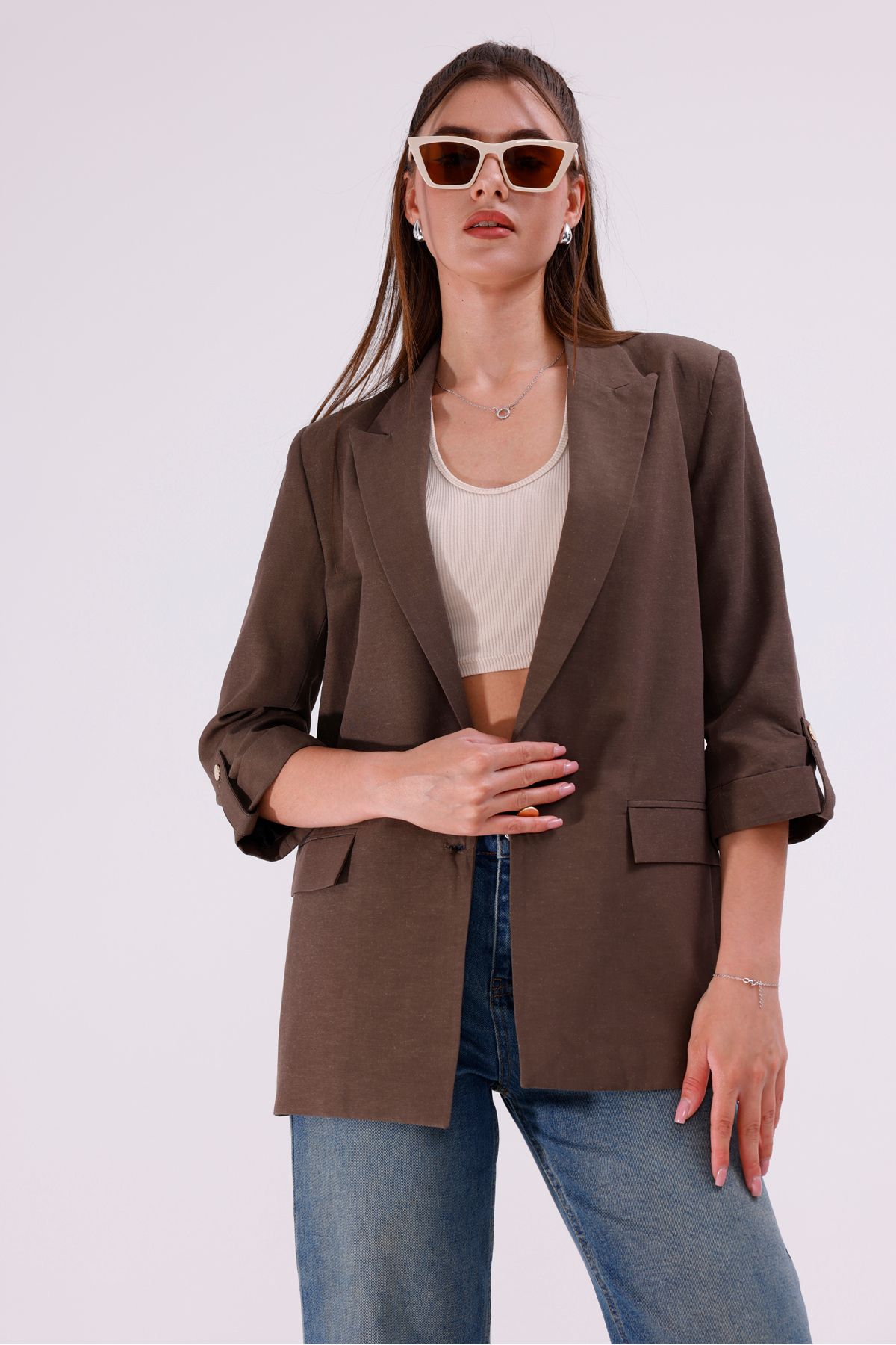 LA PANTE Kol Düğme Detaylı Blazer Ceket