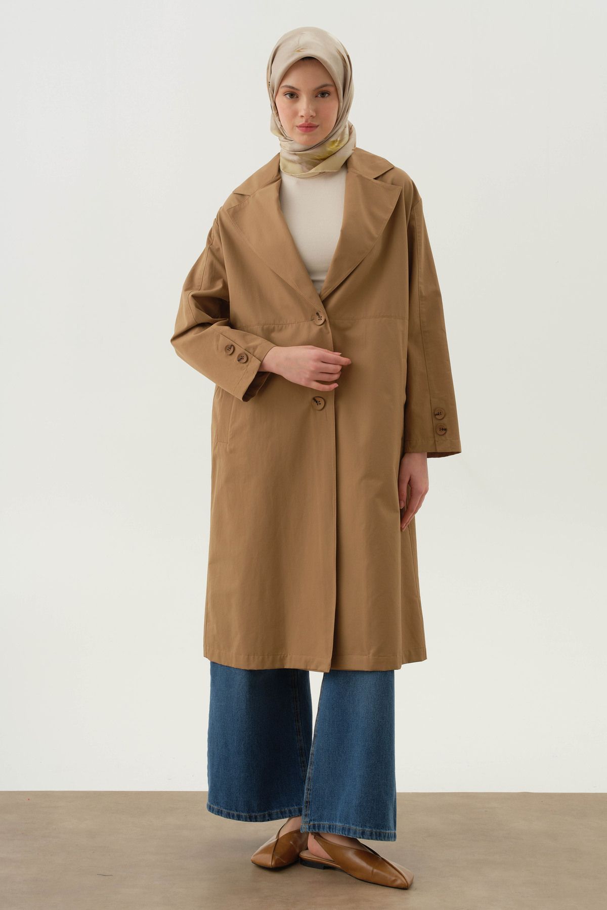 Tuğba Kesik Detaylı Trençkot - Camel