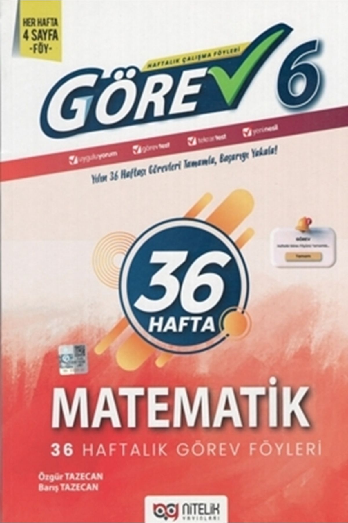 Nitelik Yayınları 6.Sınıf Görev Matematik 36 Haftalık Görev Föyleri