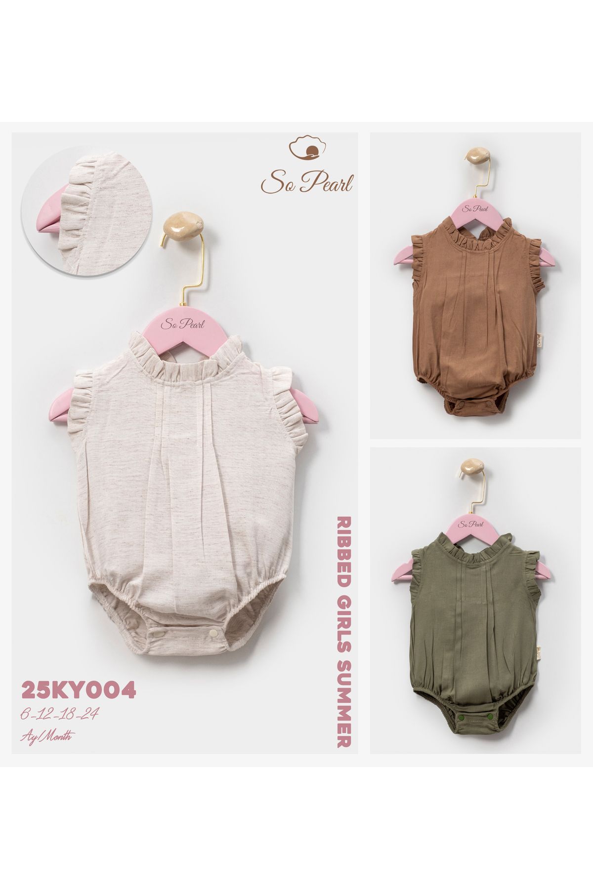 So Pearl KIZ BEBEKLER İÇİN ZARİF VE ŞIK RUMPER,ÇITÇITLI DOKUMA