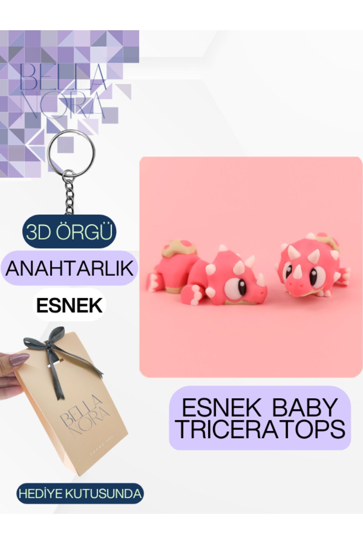 Bellanora Örgü Anahtarlık Sevilen Esneyebilir Sevimli Hayvanlar Amigurumi Çanta Süsü Özel Hediye Kutusunda