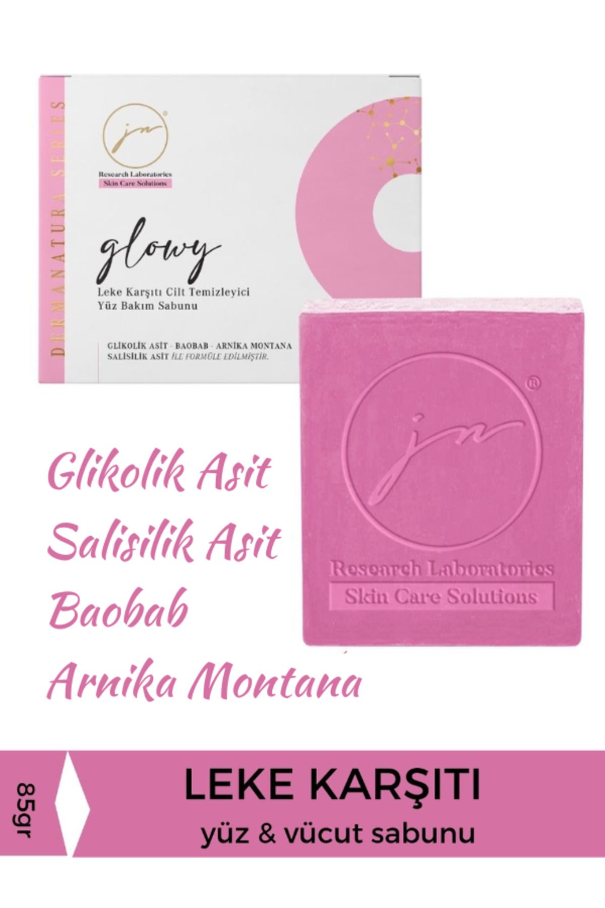 ALLStore Jimena Natural LEKE KARŞITI GLİKOLİK ASİT & SALİSİLİK ASİT & BAOBAB & ARNİKA MONTANA SABUNU 85 GR