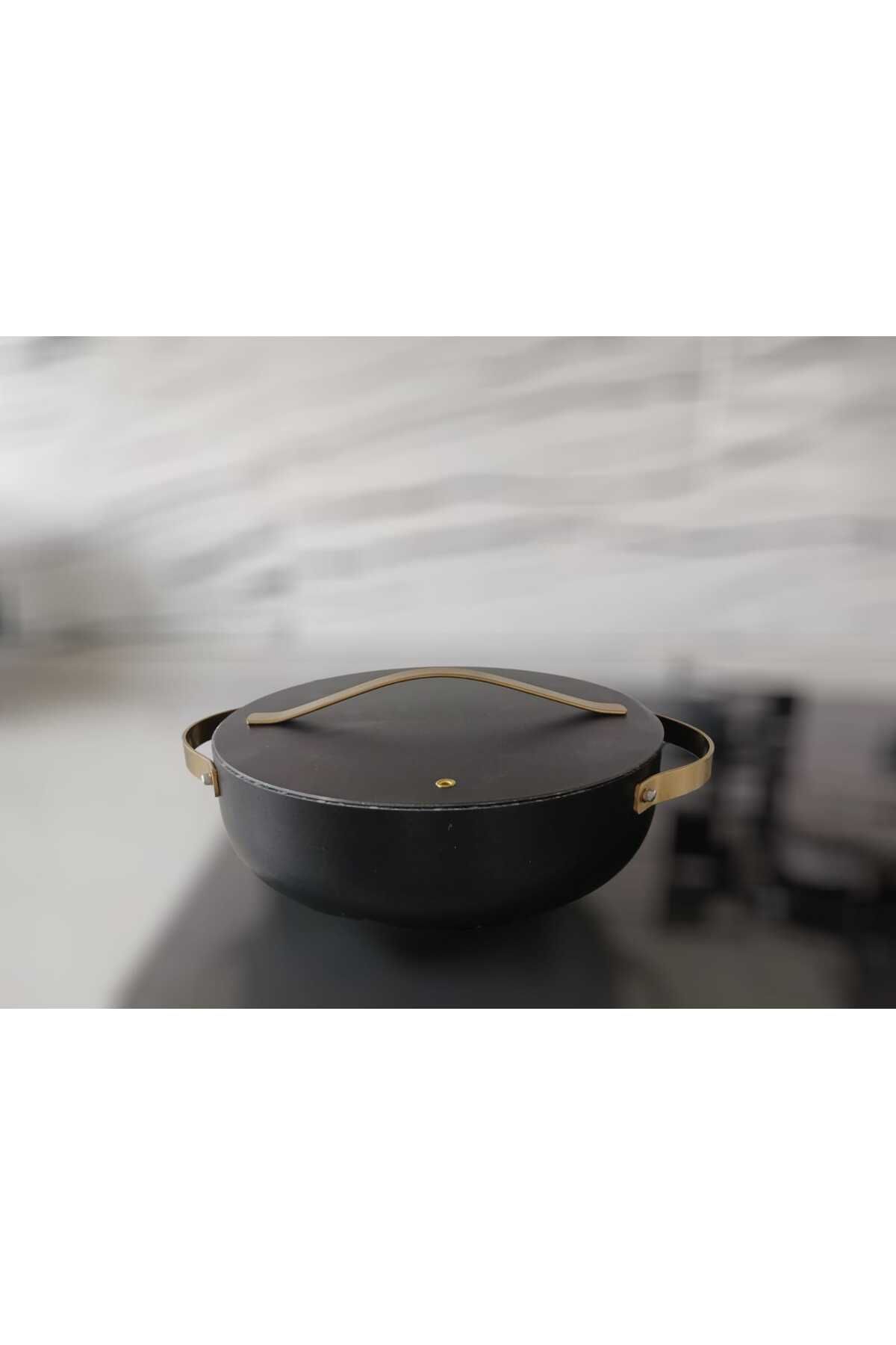 RaleHome Gold-Siyah Granit Pilav, Karnıyarık Tenceresi 26 Cm