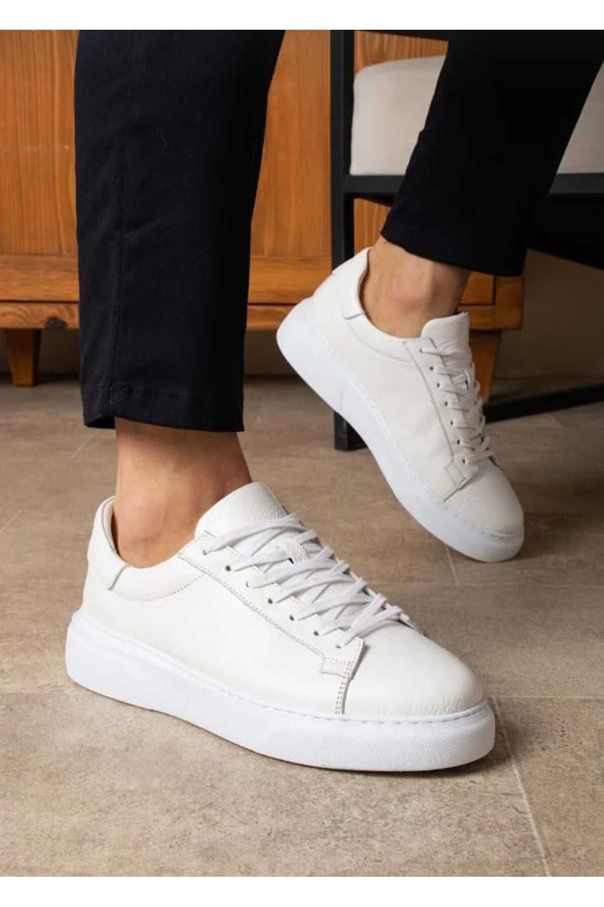 WITH EVERY STEP GARANTİLİ ÜRÜN Tommy Erkek Deri Sneaker Ayakkabı Beyaz