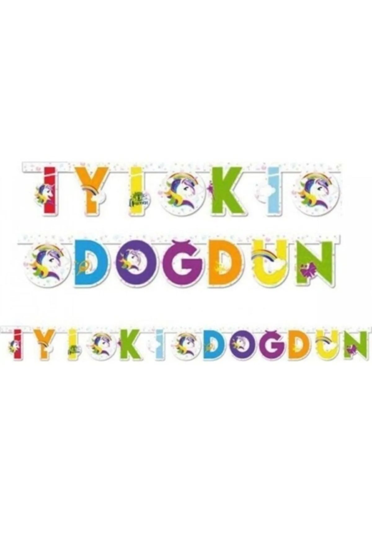 B&K süs ve tasarım Unicorn iyiki doğdun yazılı banner
