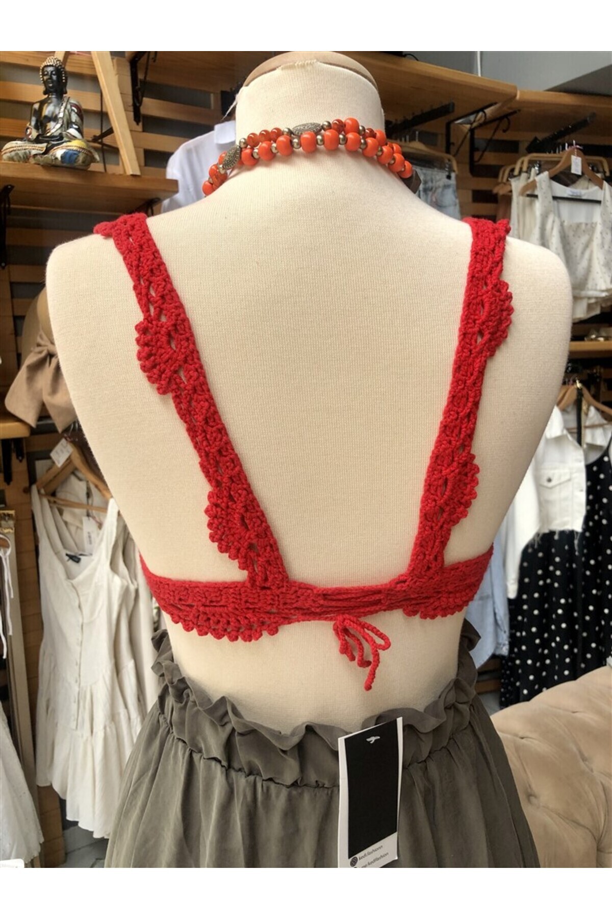 Gözde Tasarım Butik-Women's Design Motif Crochet Handmade Knitted Bustier Bikini Bralet 6