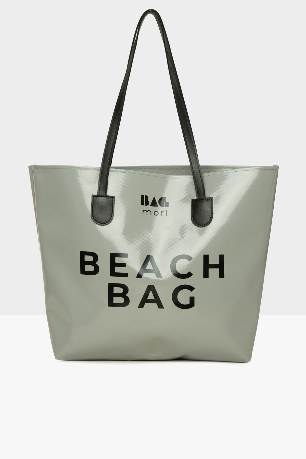 Bagmori Gri Kadın Beach Bag Baskılı Plaj Çantası M000008612