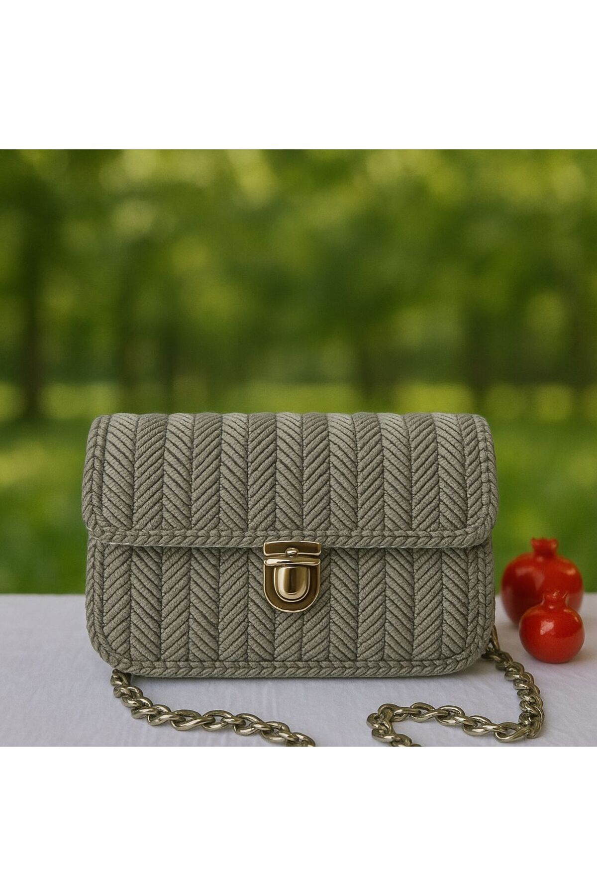 quKa Bag Kadın Kanvas Model Örgü El Ve Kol Çantası