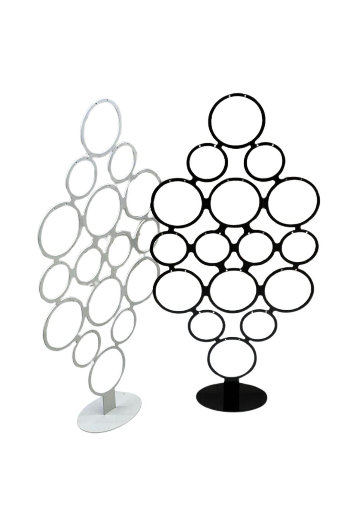 Layla Decor Metal Grup Küpelik Standı (16 Çift) Siyah/Beyaz