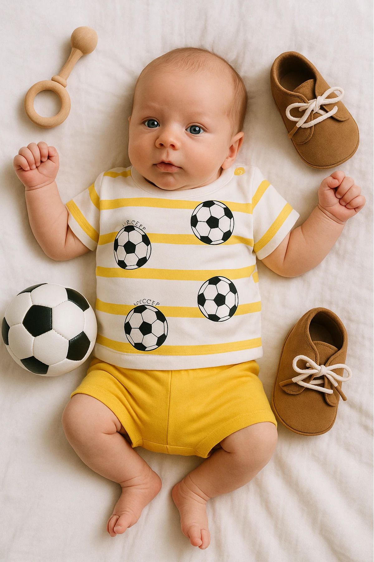 Çıldırıns Cgs Yazlık Futbol Topu Baskılı 2’li Bebek Takım