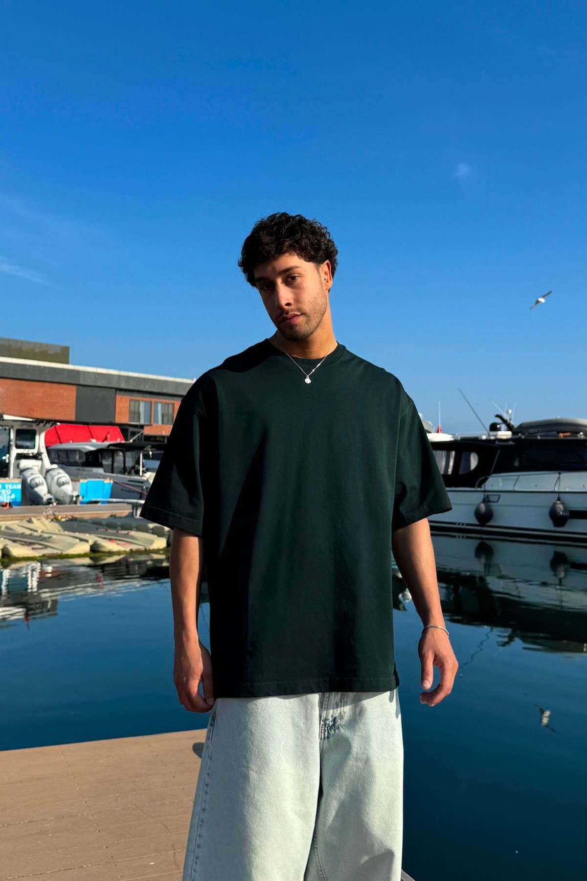 Flaw Wear Yıkamalı Basic Haki Tişört
