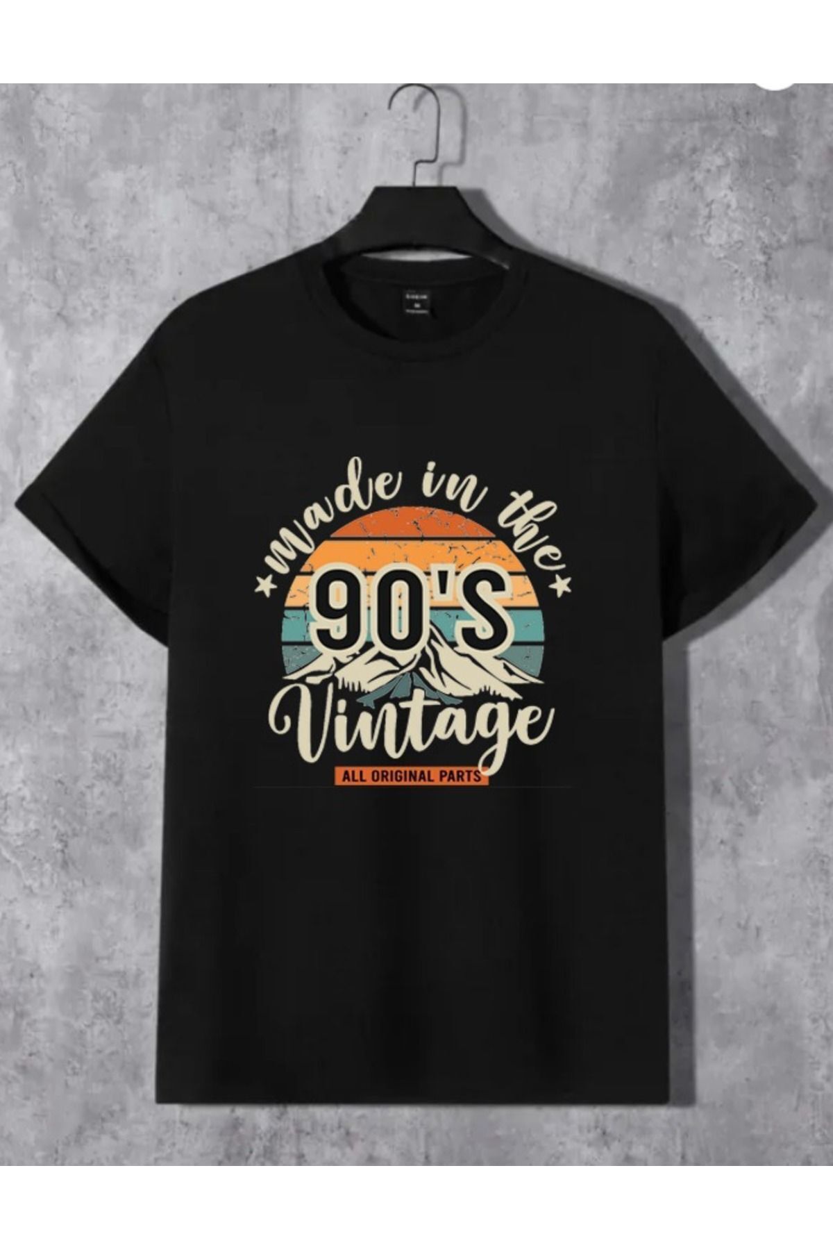 Perodia Siyah 90'lı Baskılı Oversize T-shirt