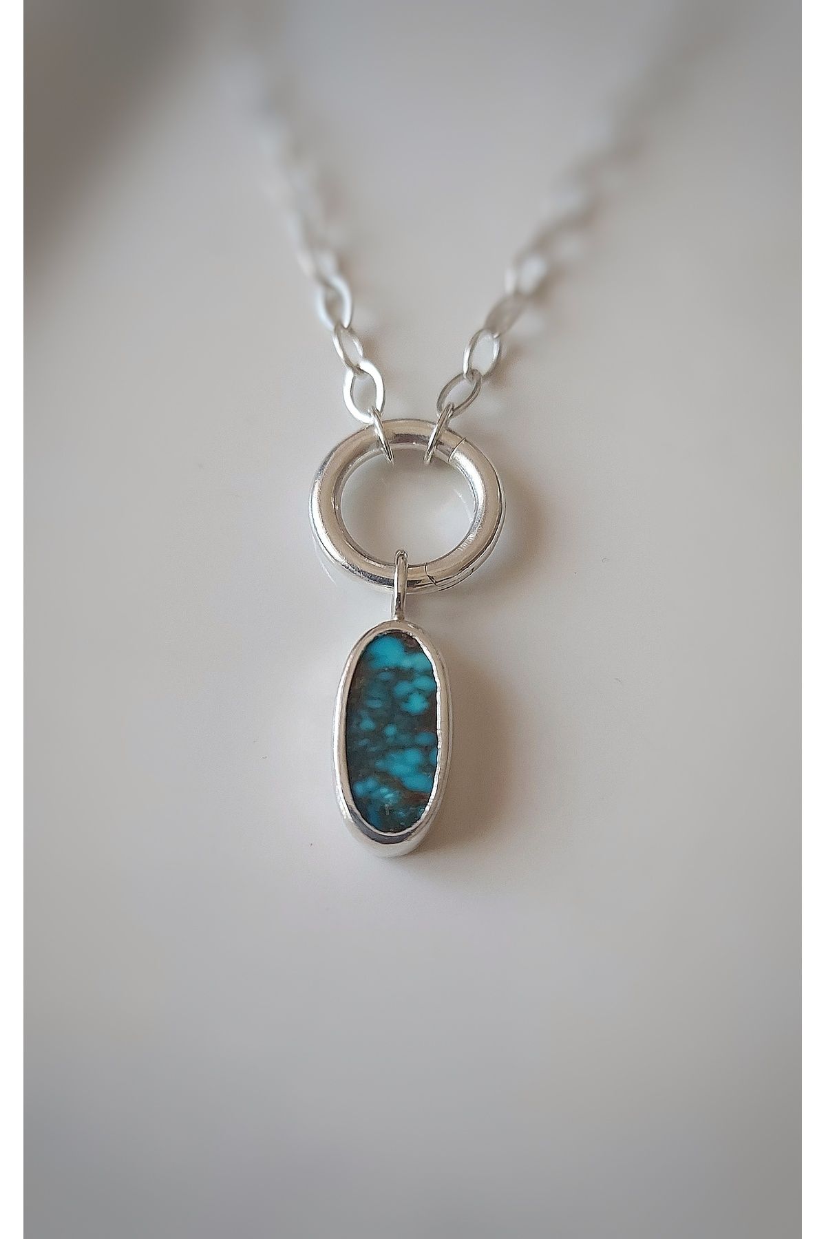 Gaia Jewelry Turkuaz Taşlı Gümüş Kolye