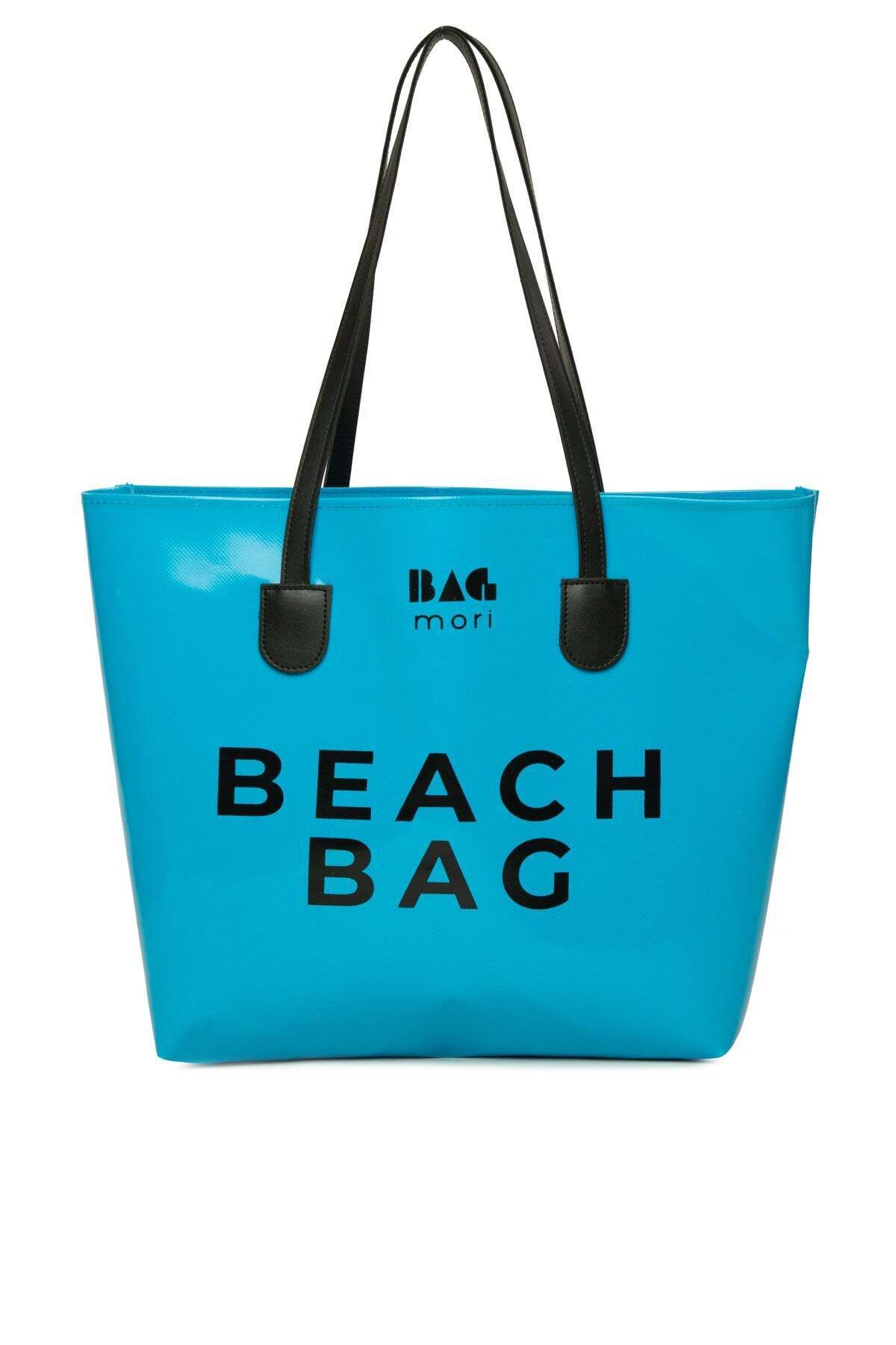 Bagmori Mavi Kadın Beach Bag Baskılı Plaj Çantası M000008612