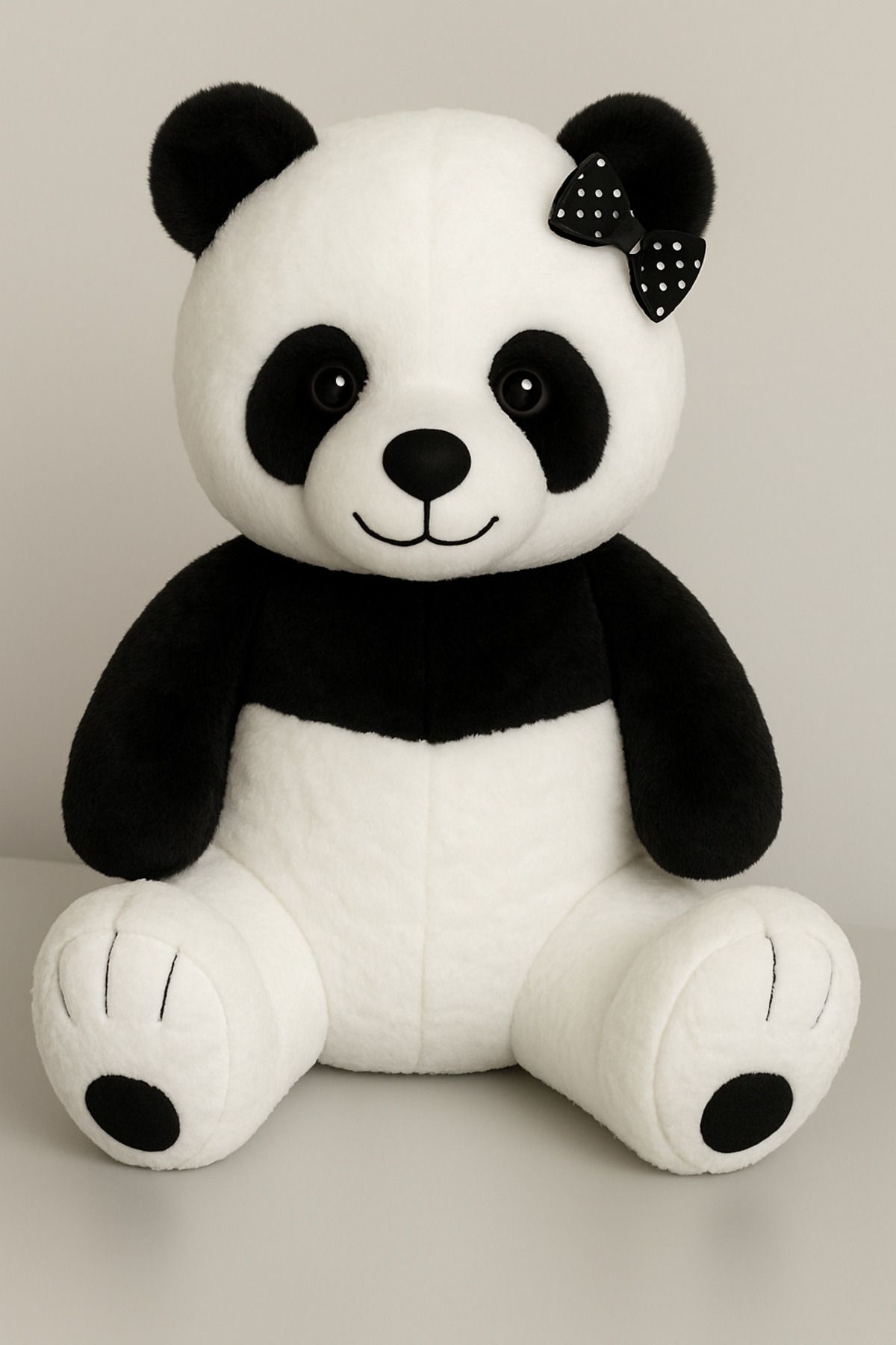 POLLYTOYS Polly Toys Siyah Tokalı Peluş Panda - 90 Cm