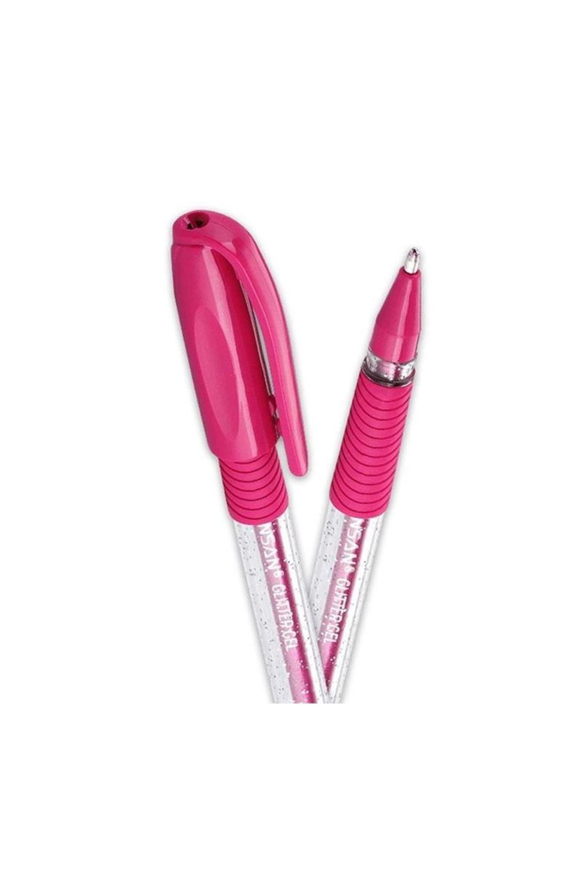 Pensan JEL KALEM SİMLİ GLİTTER 1.0 PEMBE 12 Lİ PAKET