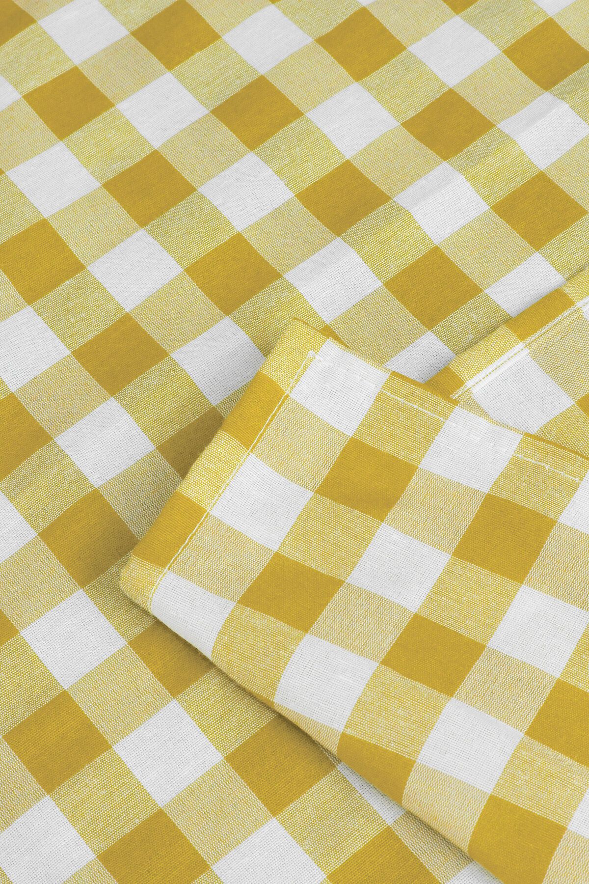 Soft Kare-Yellow Large Square Pattern Gingham Table Cloth Table Picnic Cloth 7