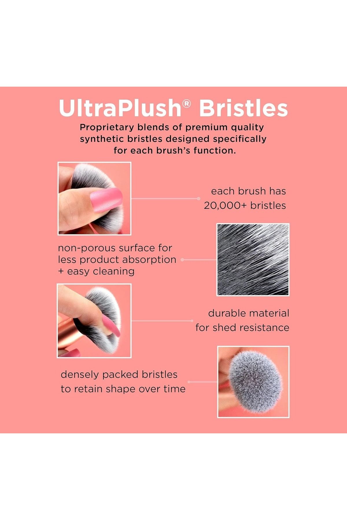 Real Techniques-Flawless Base Brush Set With Ultra Plush Custom Cut Synthetic Bristles And Extended 2