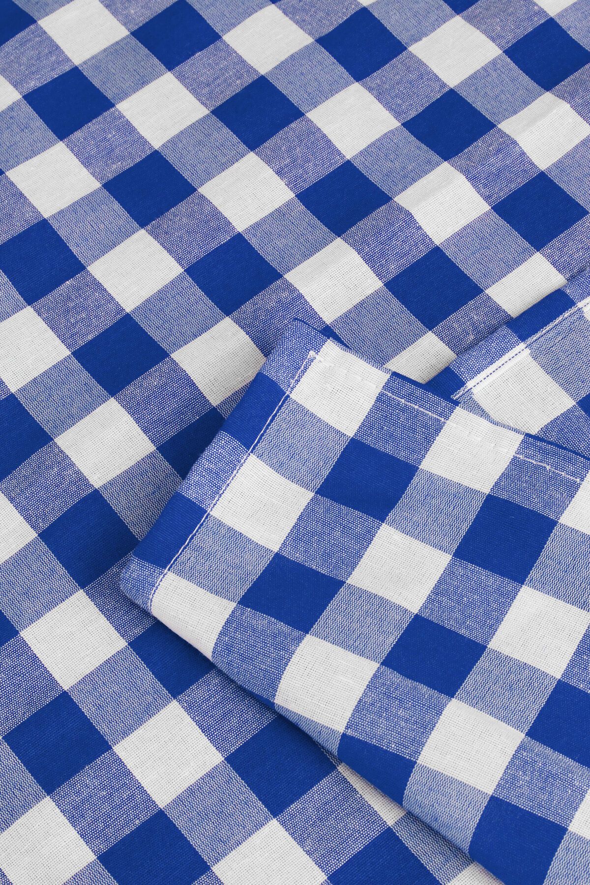 Soft Kare-Blue Large Square Pattern Gingham Tablecloth, Table Cloth, Picnic Mat 7