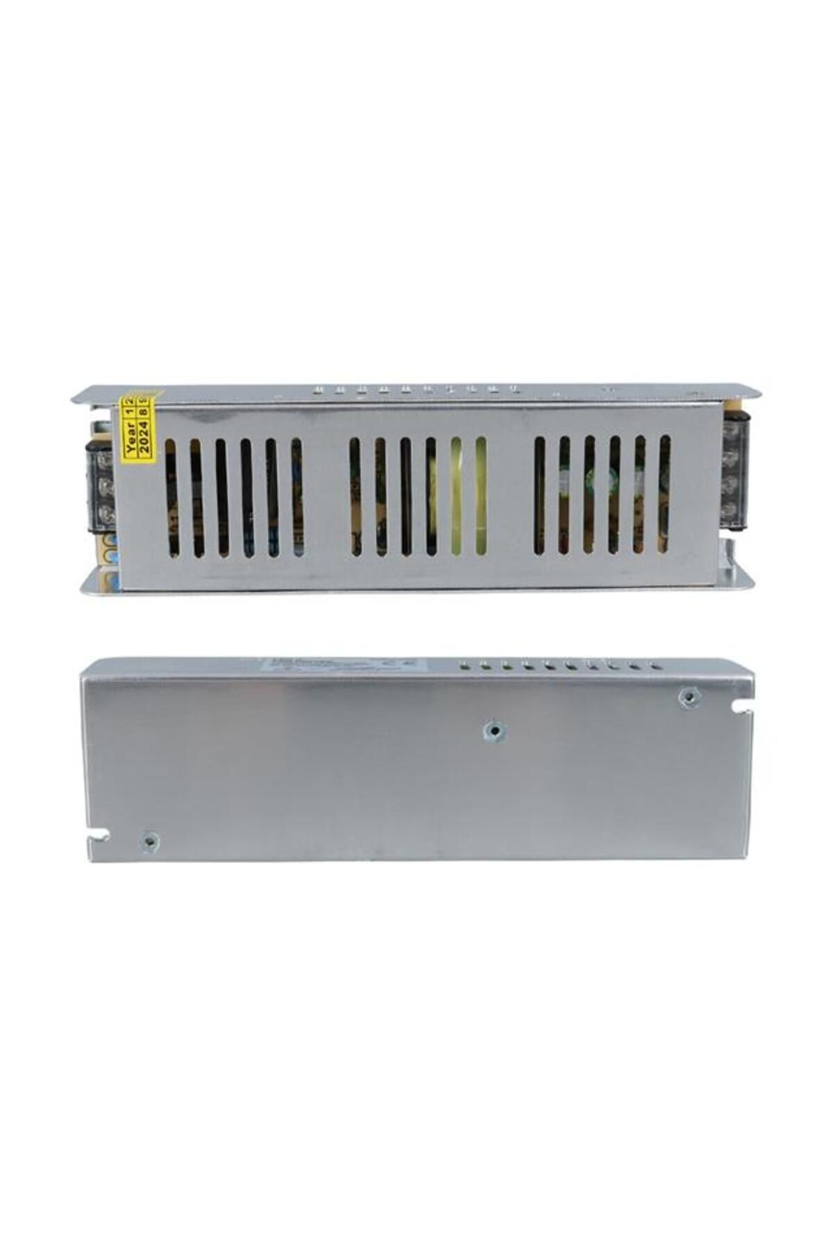 LEDX ALN-M12165S 12 Volt 16.5 Amper 200 Watt Slim Metal Kasa Adaptör 200X60x40mm