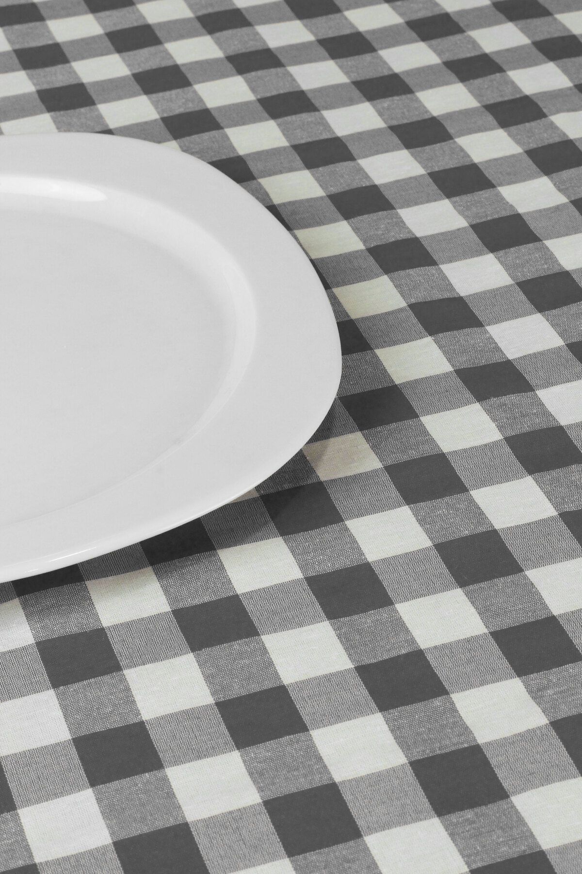Soft Kare-Gray Large Square Pattern Gingham Tablecloth 5